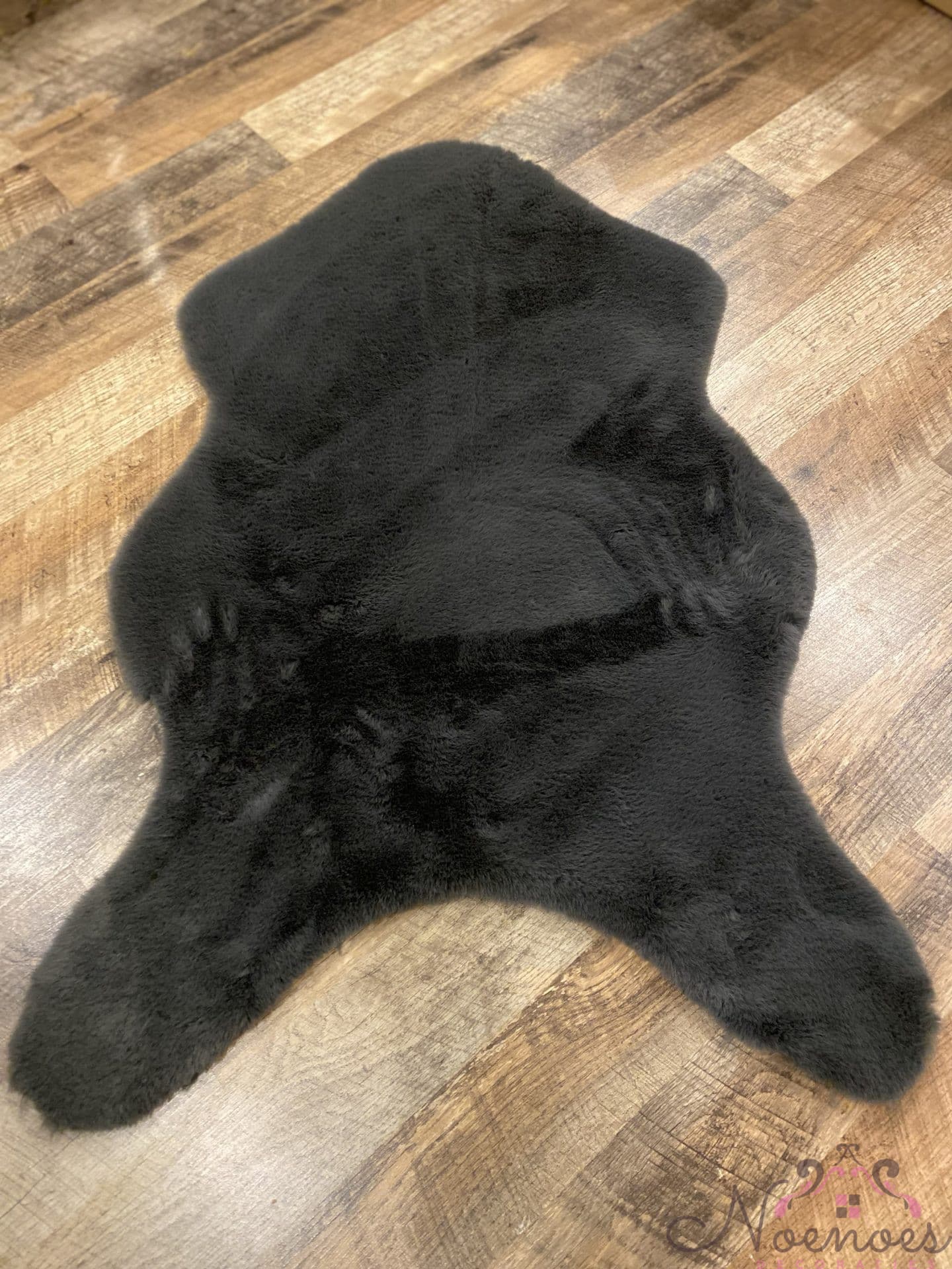 Vacht vloerkleed antraciet grijs 60×80 cm fluffy schaapsvorm