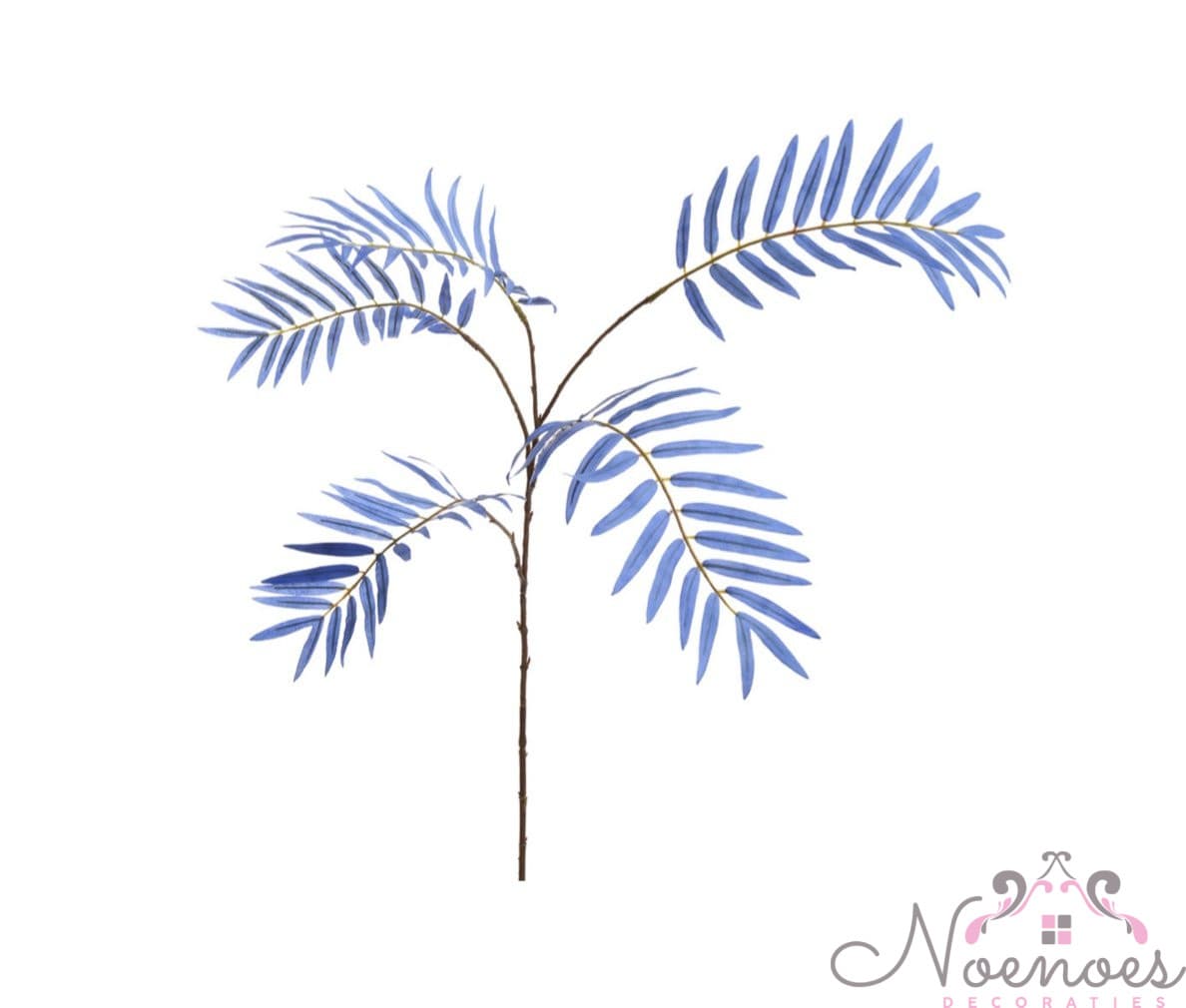 Bamboe palmtak blauw met 5 bladeren, 77 cm