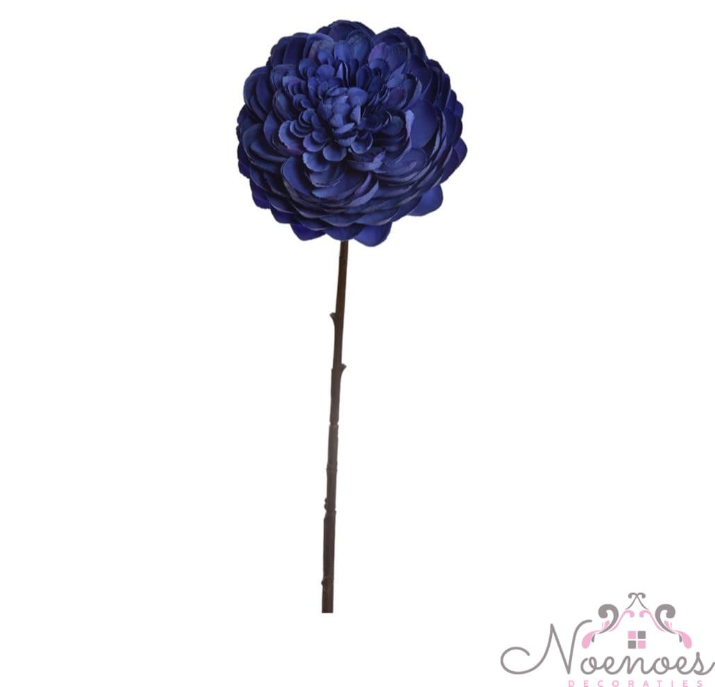 Dahlia zijdebloem blauw op steel 60 cm