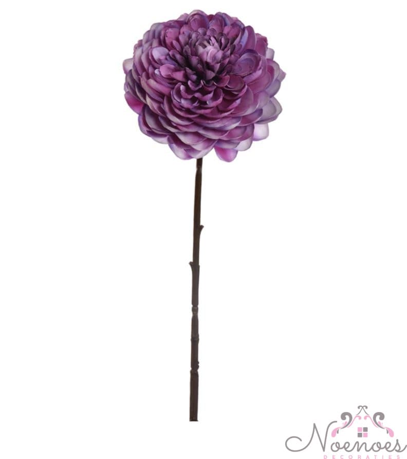 Dahlia paars zijdebloem op steel 60 cm