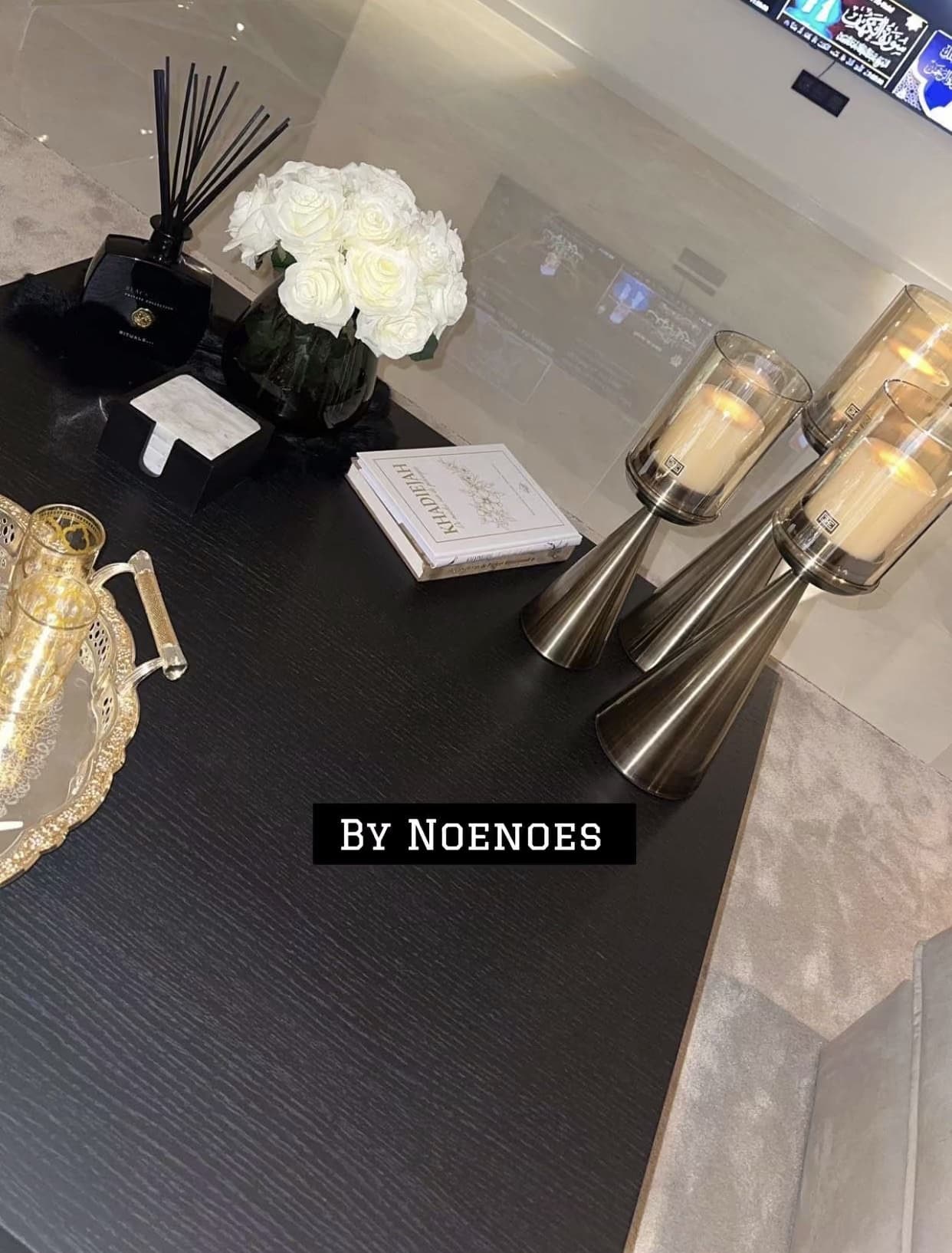 Kaarshouders set van 3 champagne met glazen windlichten (39,5-50,5 cm)