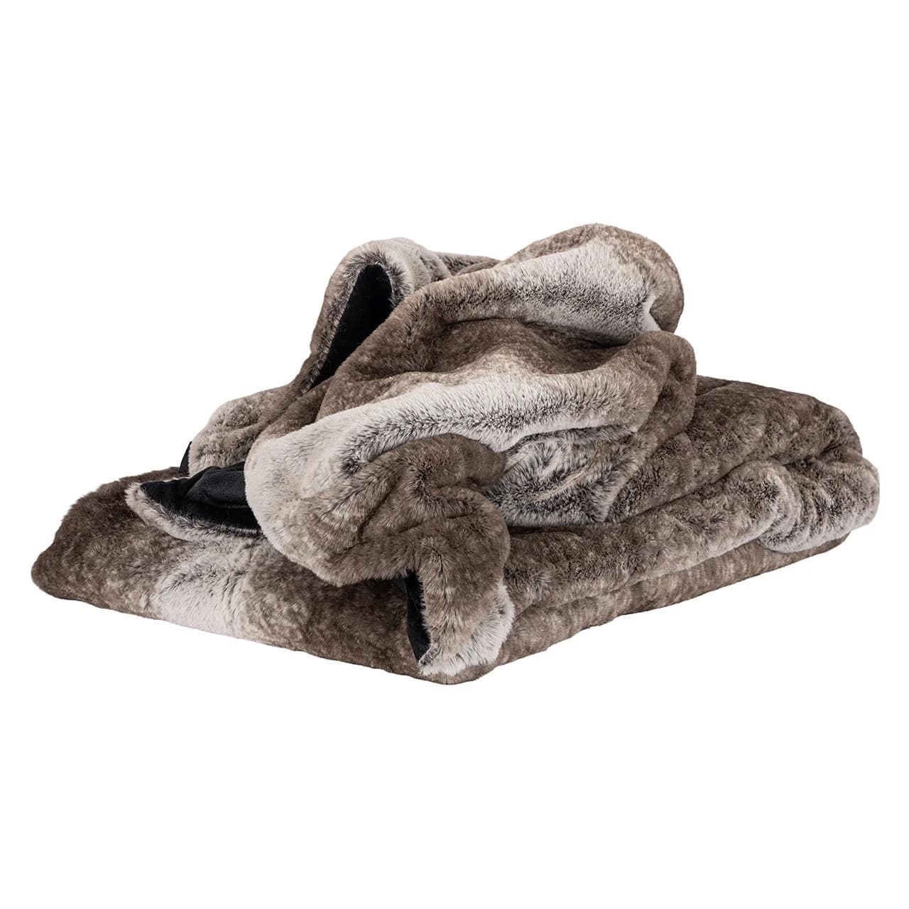 Plaid Nanoek faux fur 200x150 cm taupe/grijs - Richmond Interiors