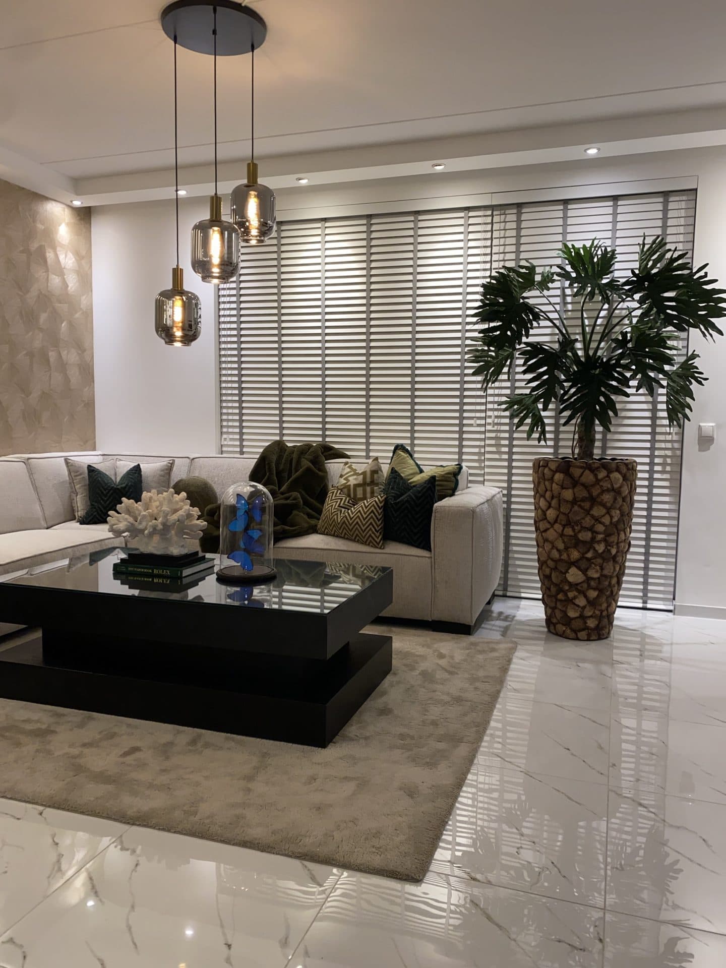 Kokosnoot vaas XL met kunstplant Philodendron Selloum 200-210 cm
