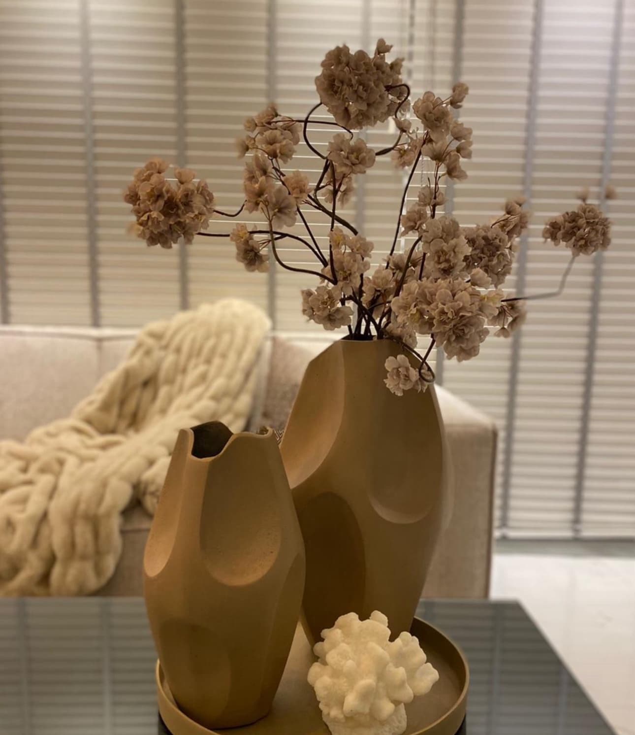 Taupe bloesem tak 80 cm