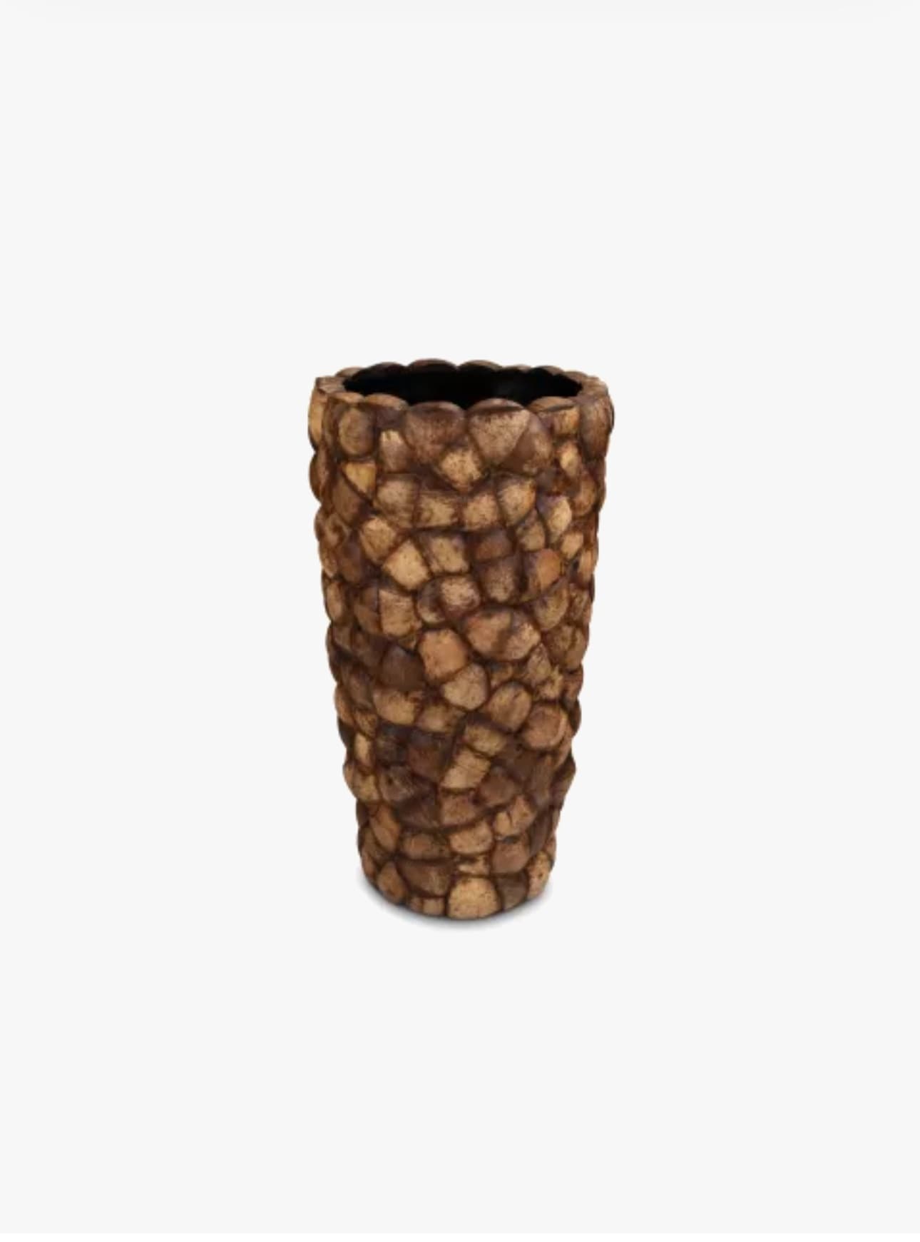Kokosnoot vloervaas handgemaakt bruin D39 x H75 cm