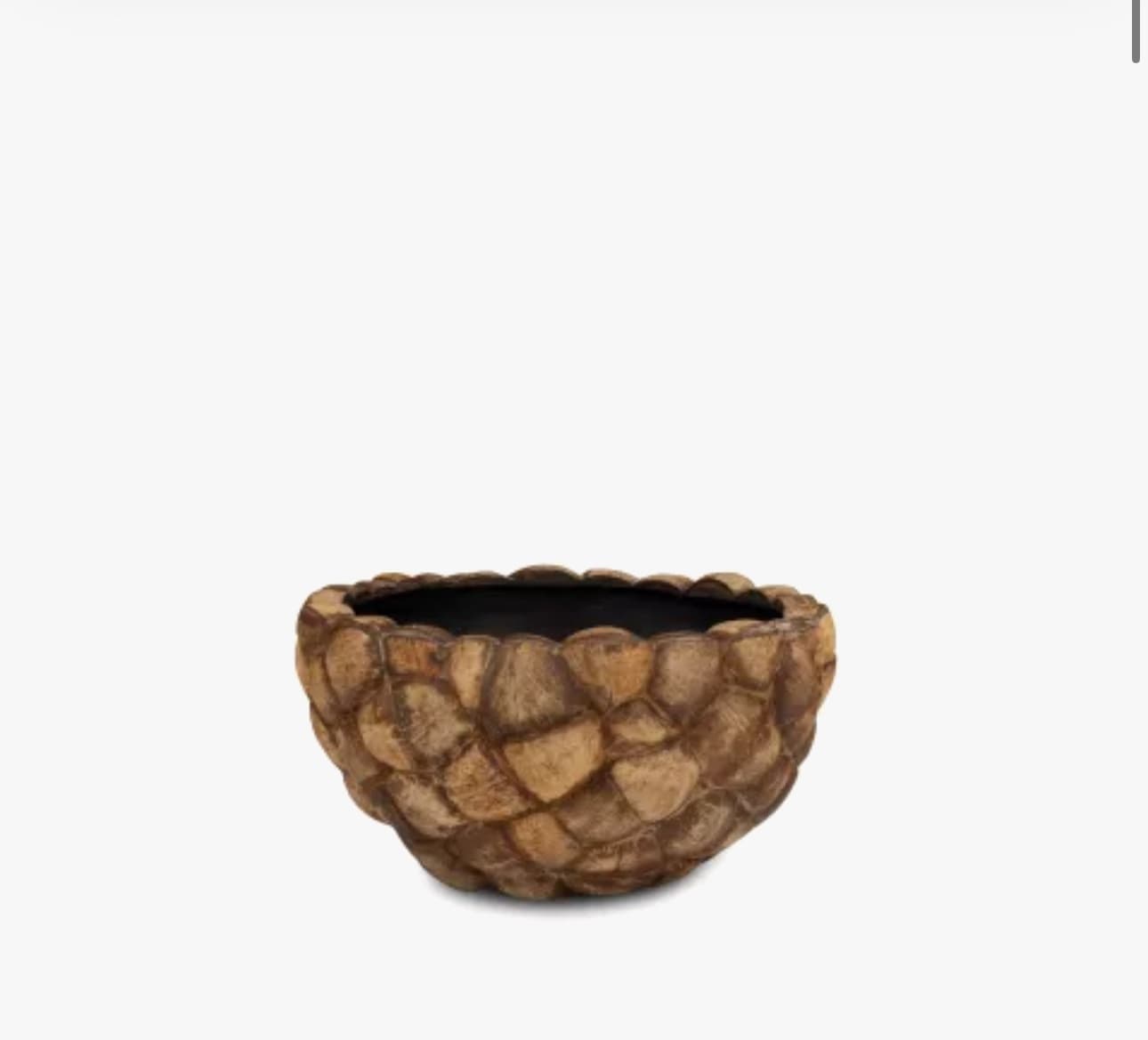 Kokosvaas bowl bruin D43 x H22 cm - handgemaakte plantenbak
