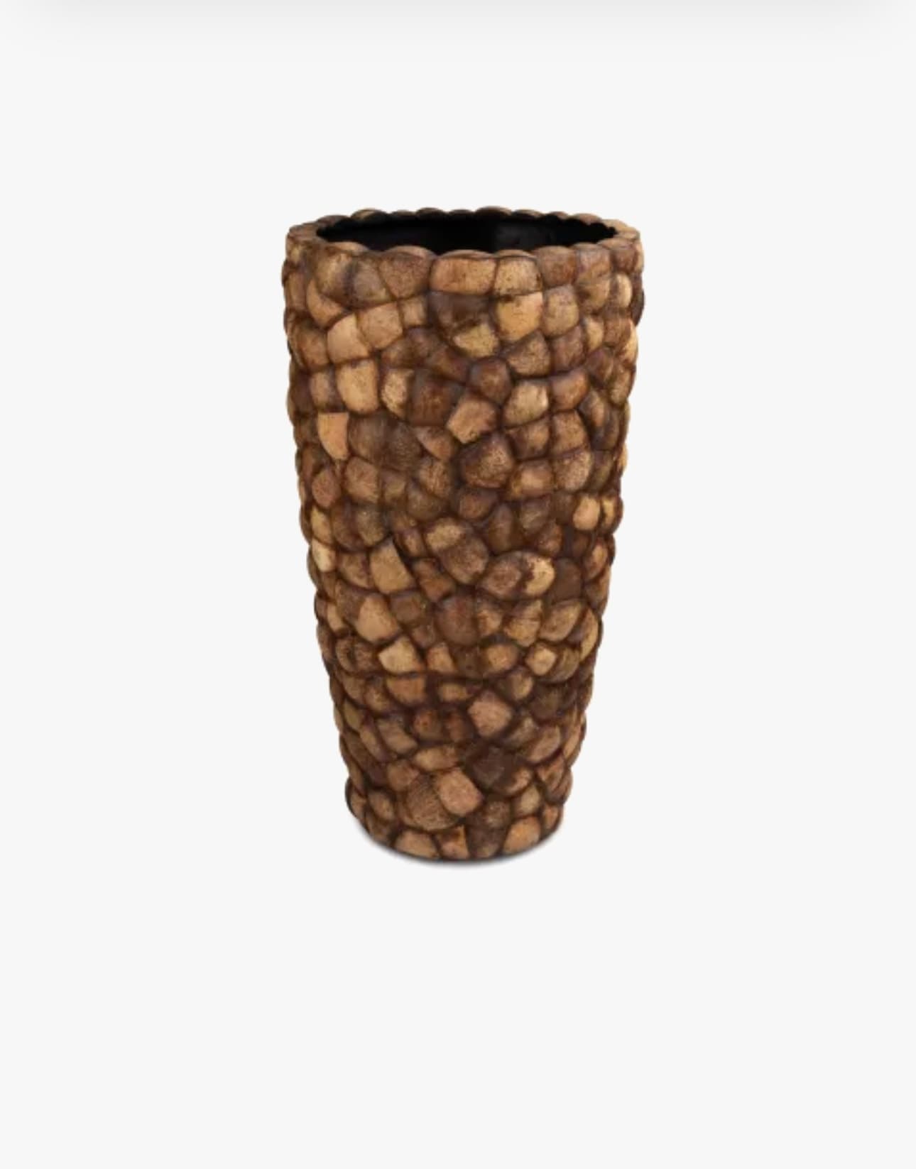 Kokosnoot vaas cilinder bruin 90 cm hoog, handgemaakt