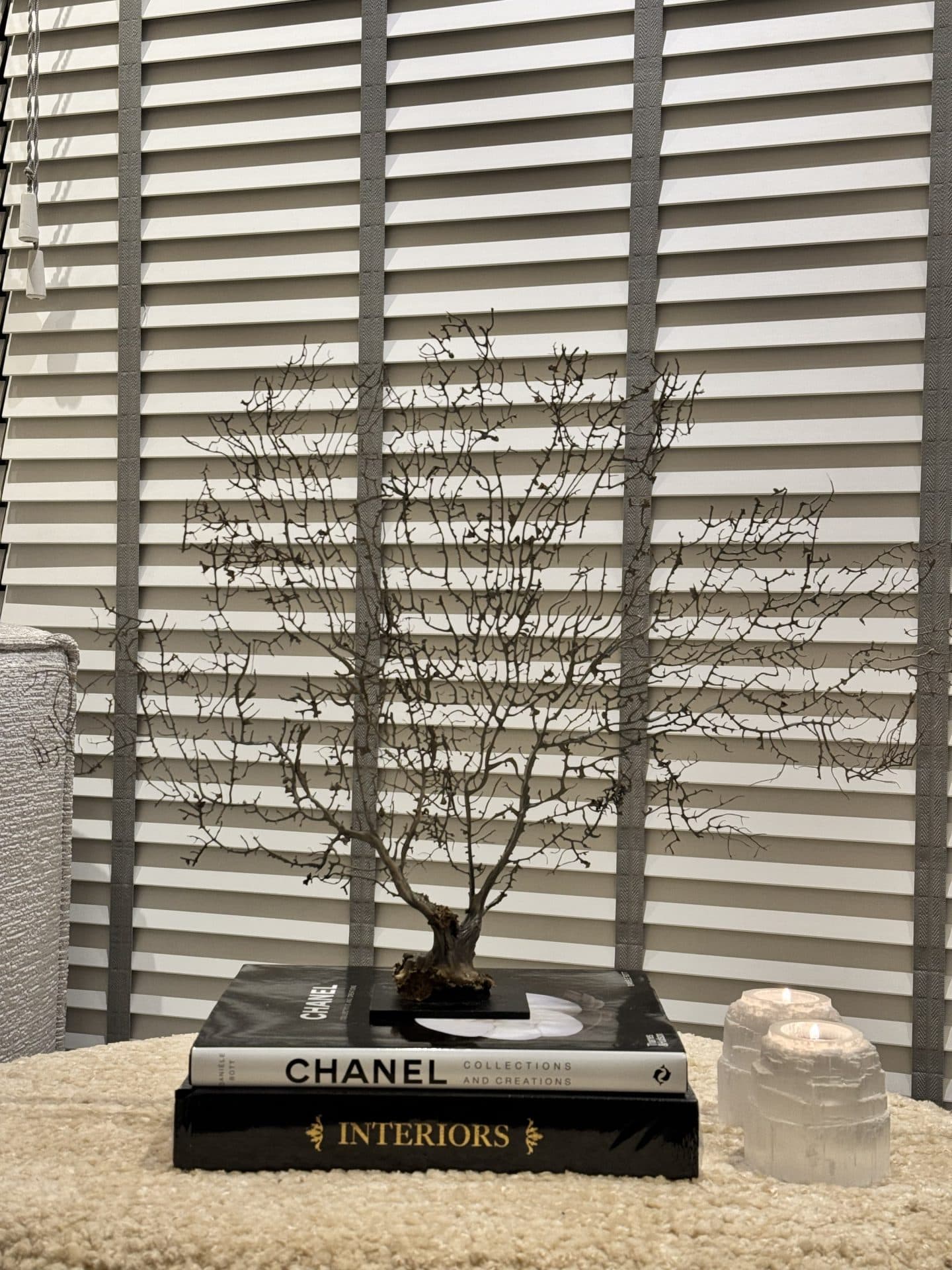 Waaier taupe M decoratief natuurproduct 62x44,5 cm