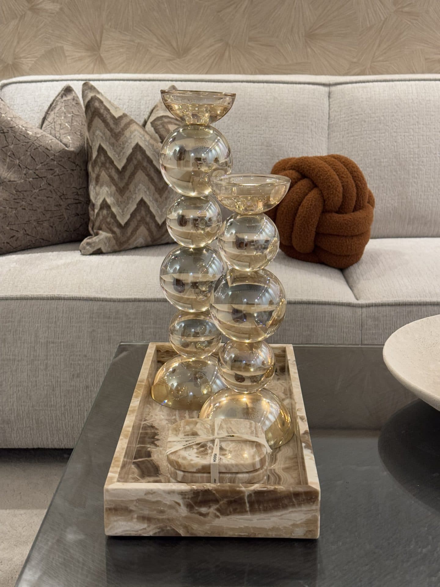 Kandelaar Emie groot glas Richmond Interiors 38,5 cm