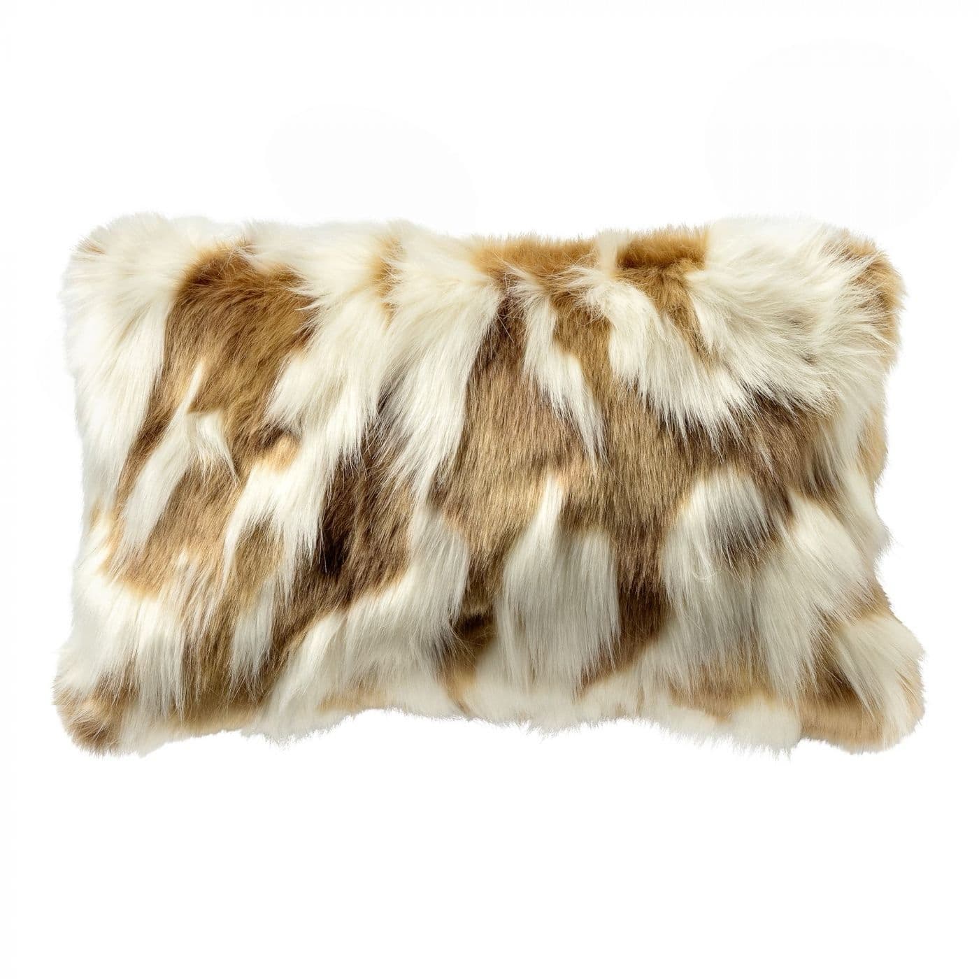 Sierkussen bontlook natural 30x50 cm wit-bruin