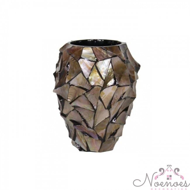 Schelpenvaas Mother of Pearl bruin D17 H24 cm