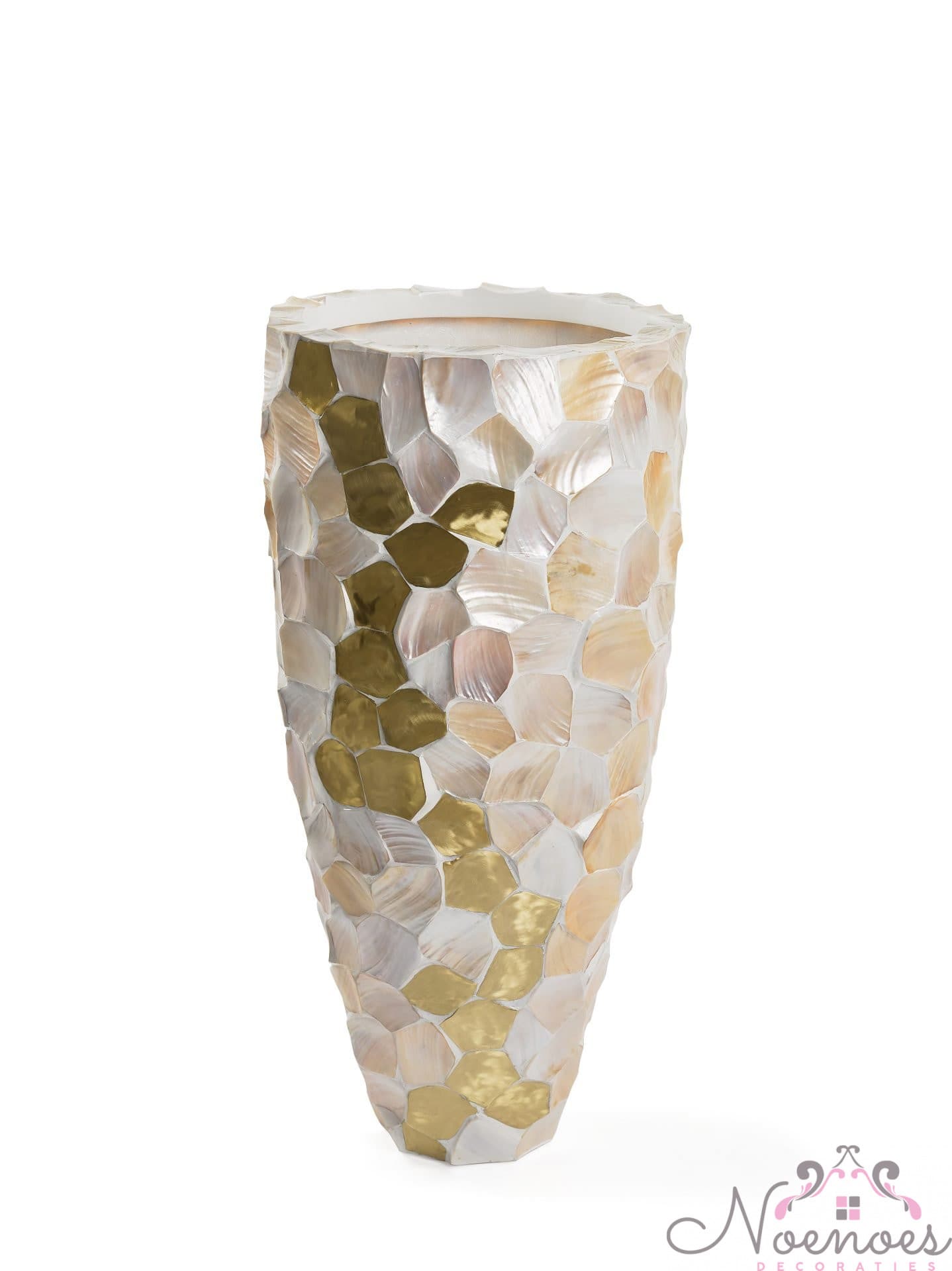 Schelpenvaas parelmoer goud D41 x H91 cm - Mother of Pearl