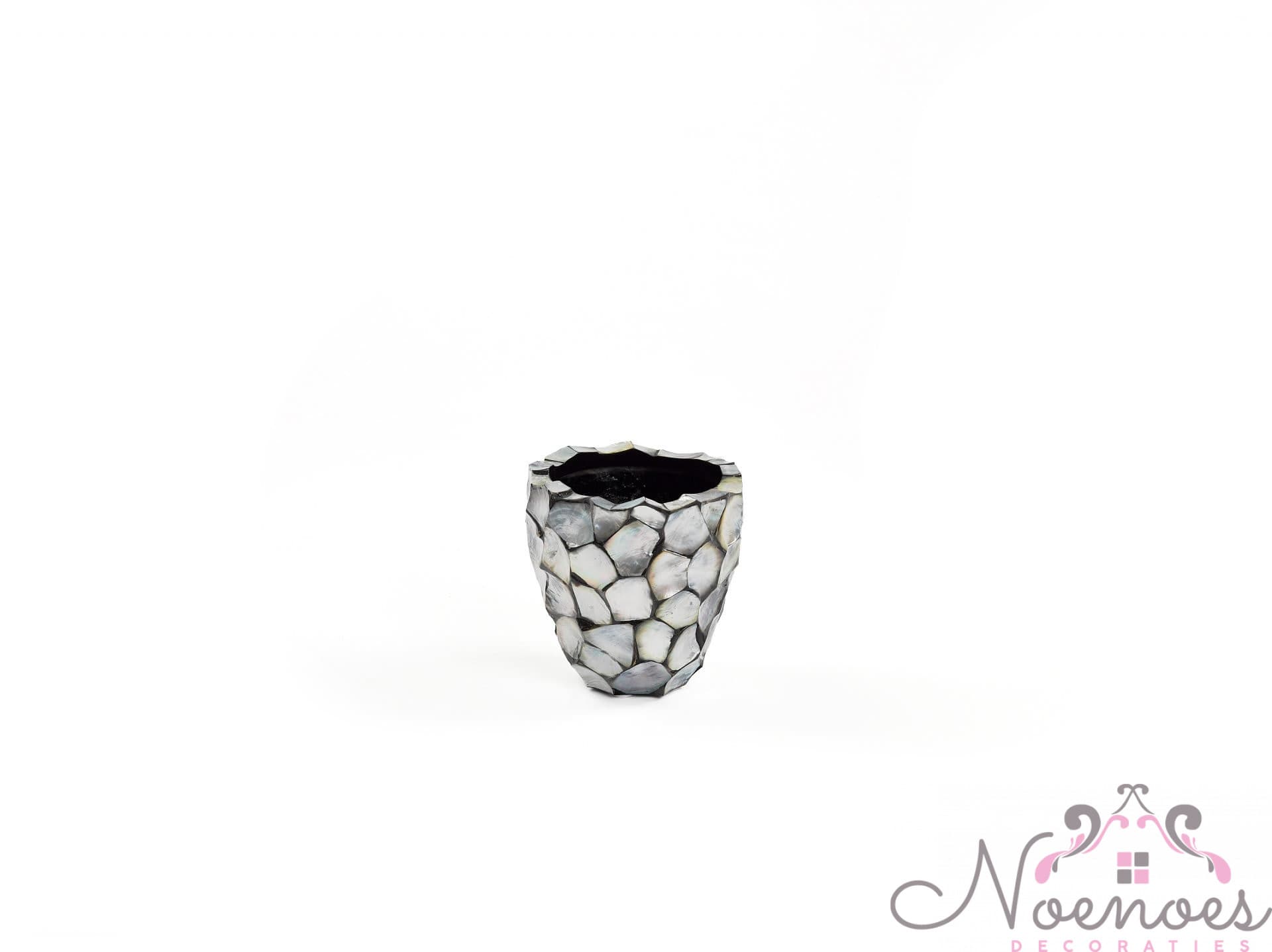 Schelpenvaas Mother of Pearl zilver 20x20x20 cm