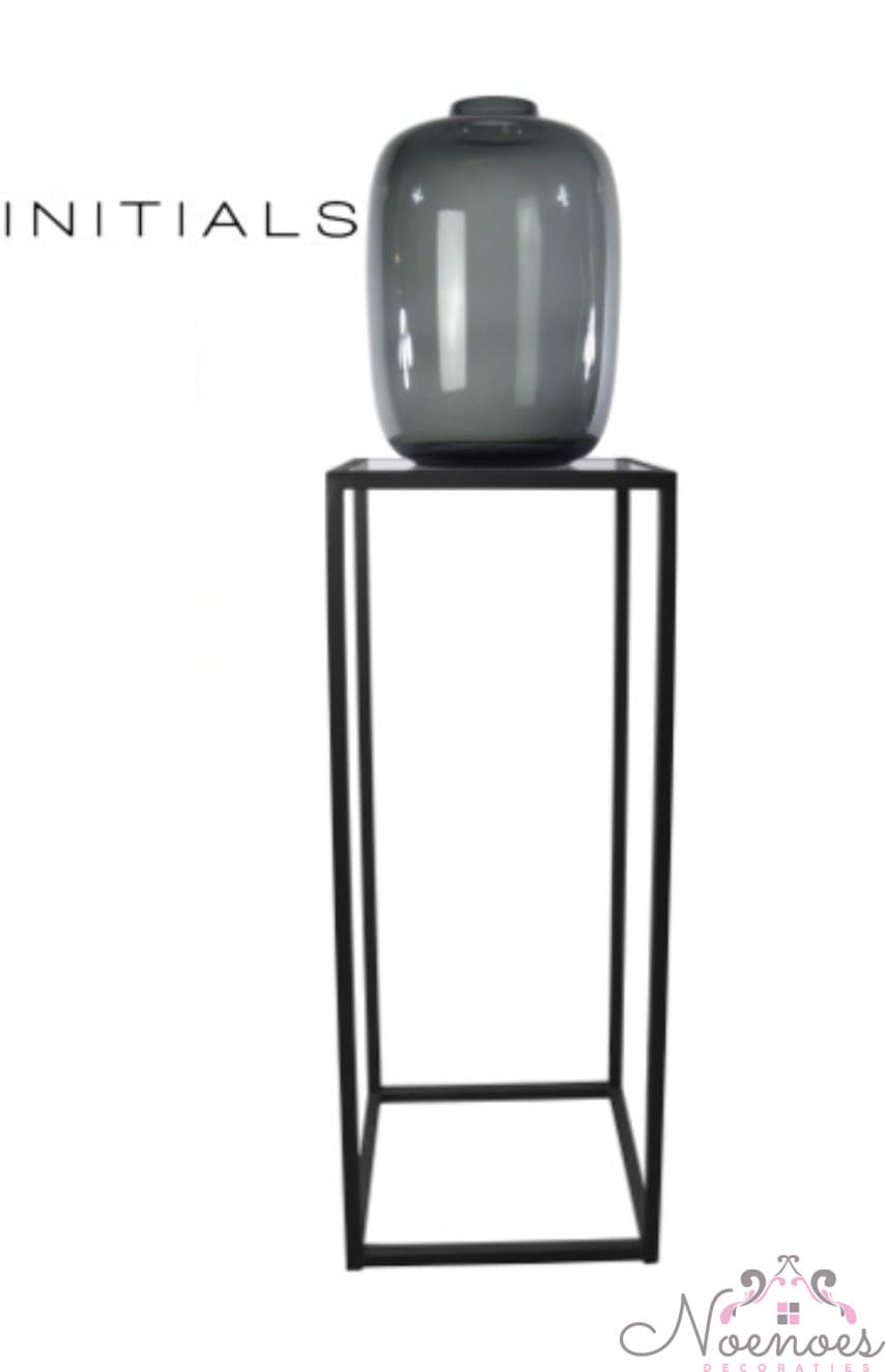 Pilaar Skyline smoke glas zwart metalen frame 40x40x100 cm