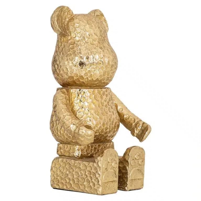 Decoratie beer goud zittend - sculptuur 12x9,5x21 cm