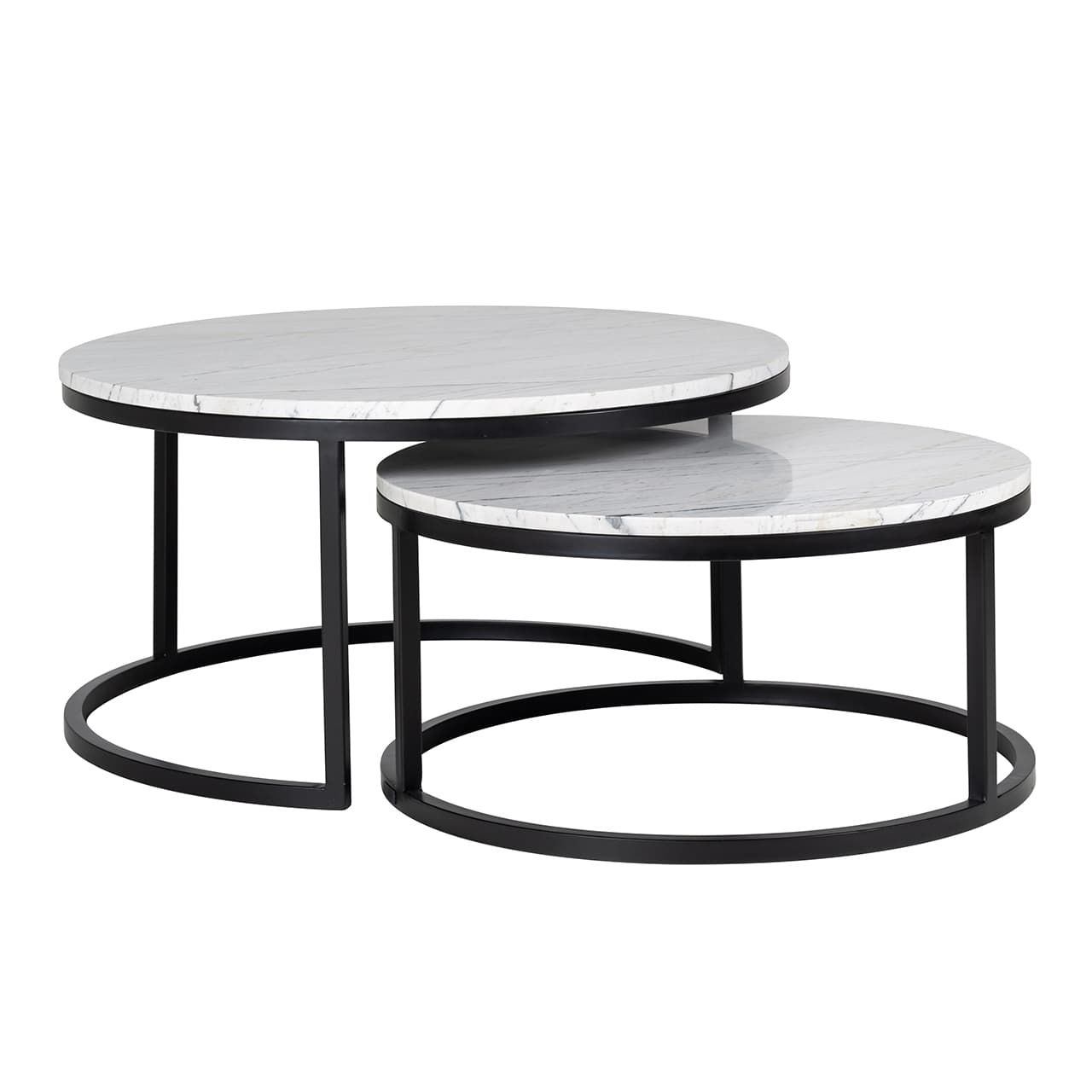 Salontafel set van 2 Lexington wit Carrara marmer 91,5 cm