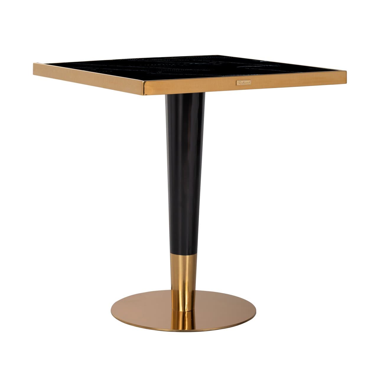 Bistrotafel Can Roca zwart goud faux marmer 70x70 cm