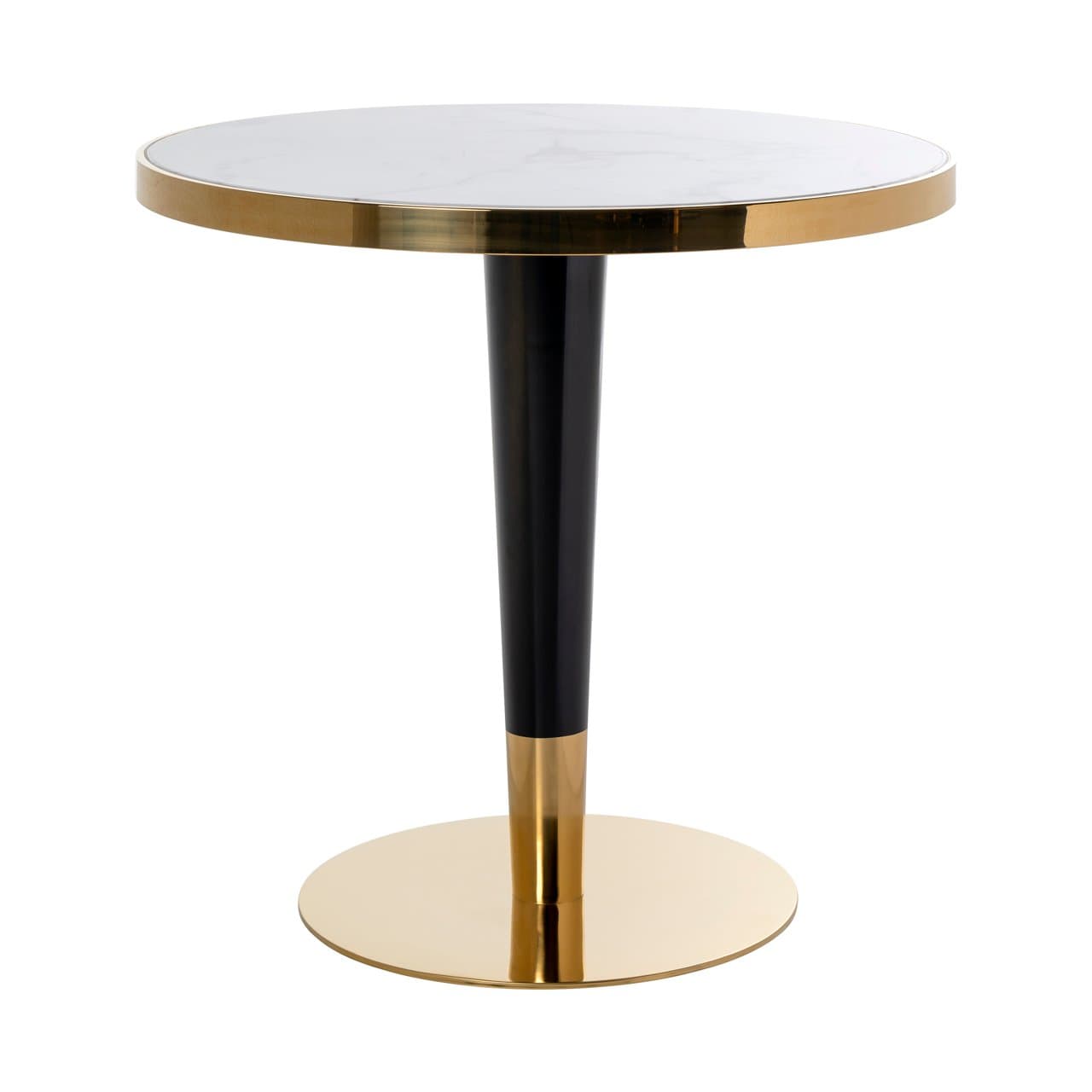 Bistrotafel Osteria rond faux marmer wit/goud 80 cm