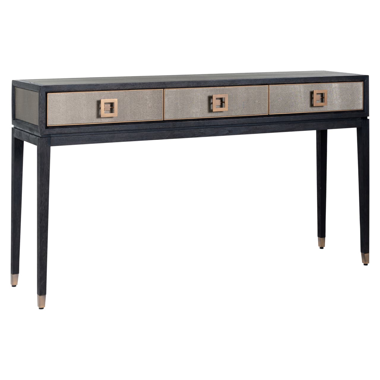 Consoletafel Bloomville brass shagreen 3 lades 165 cm