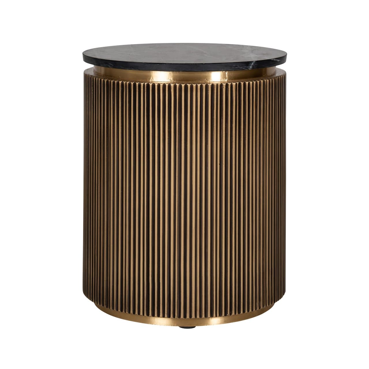 Bijzettafel Ironville goud met zwart marmeren blad 50 cm