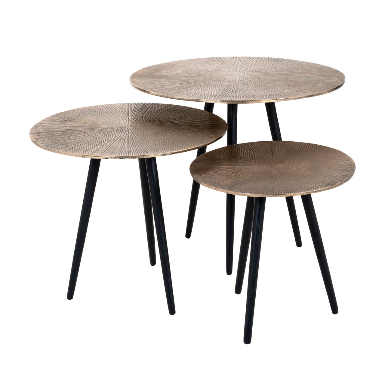 Salontafel Vittorio champagne gold aluminium set van 3