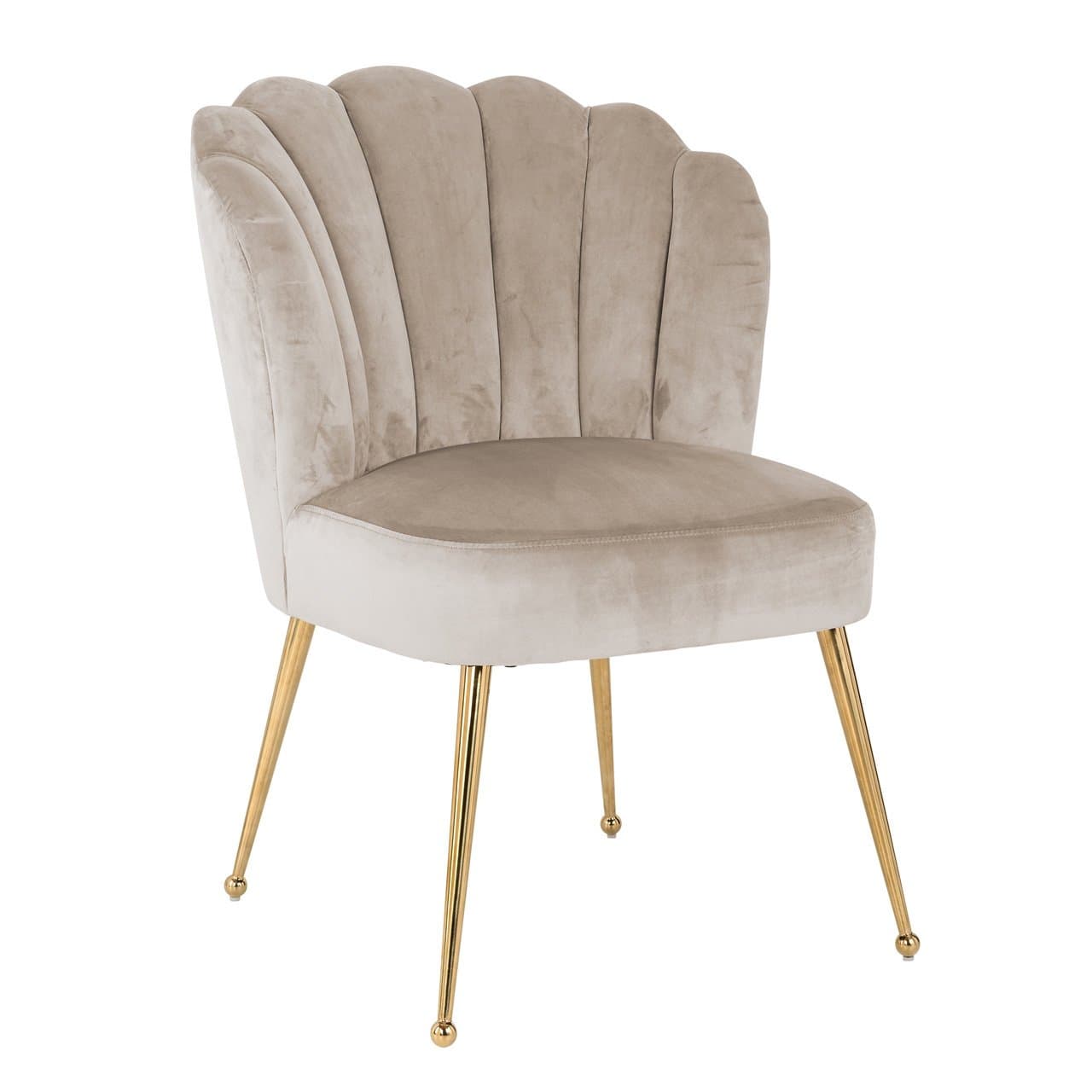 Eetkamerstoel Pippa khaki velvet met gouden poten 86 cm