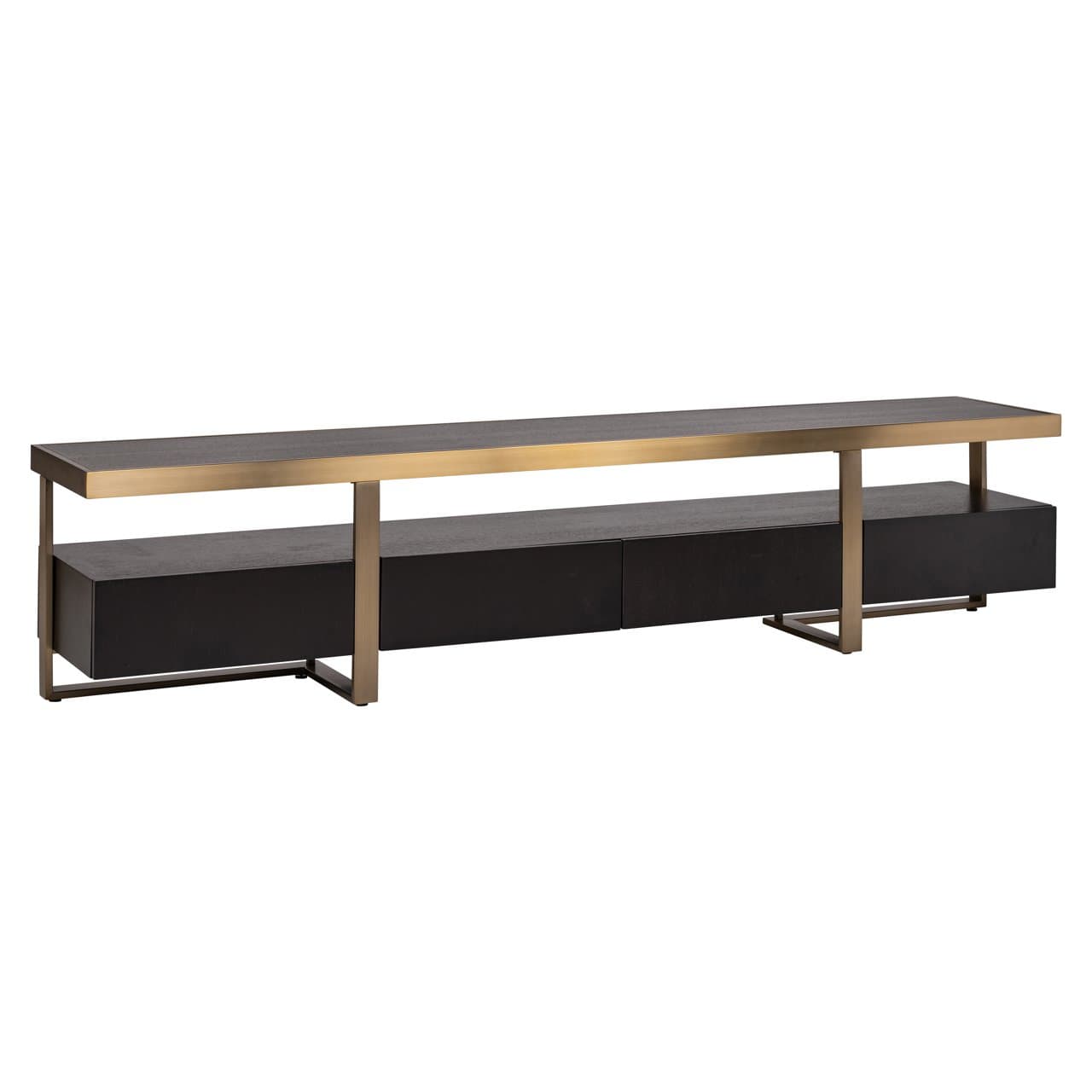 TV-meubel Diddley charcoal 220 cm met gouden frame