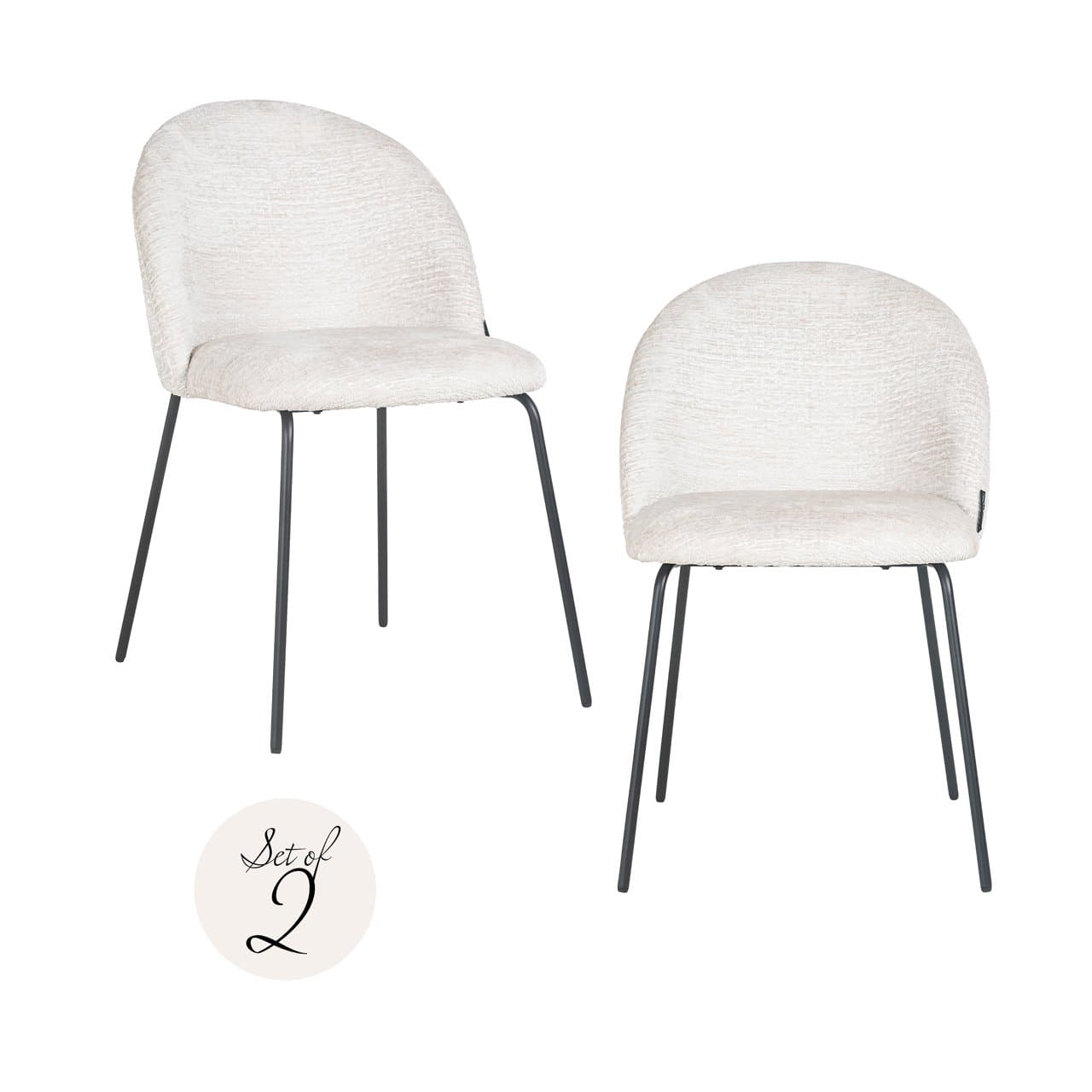 Eetkamerstoel Alyssa cream fusion set van 2 stuks