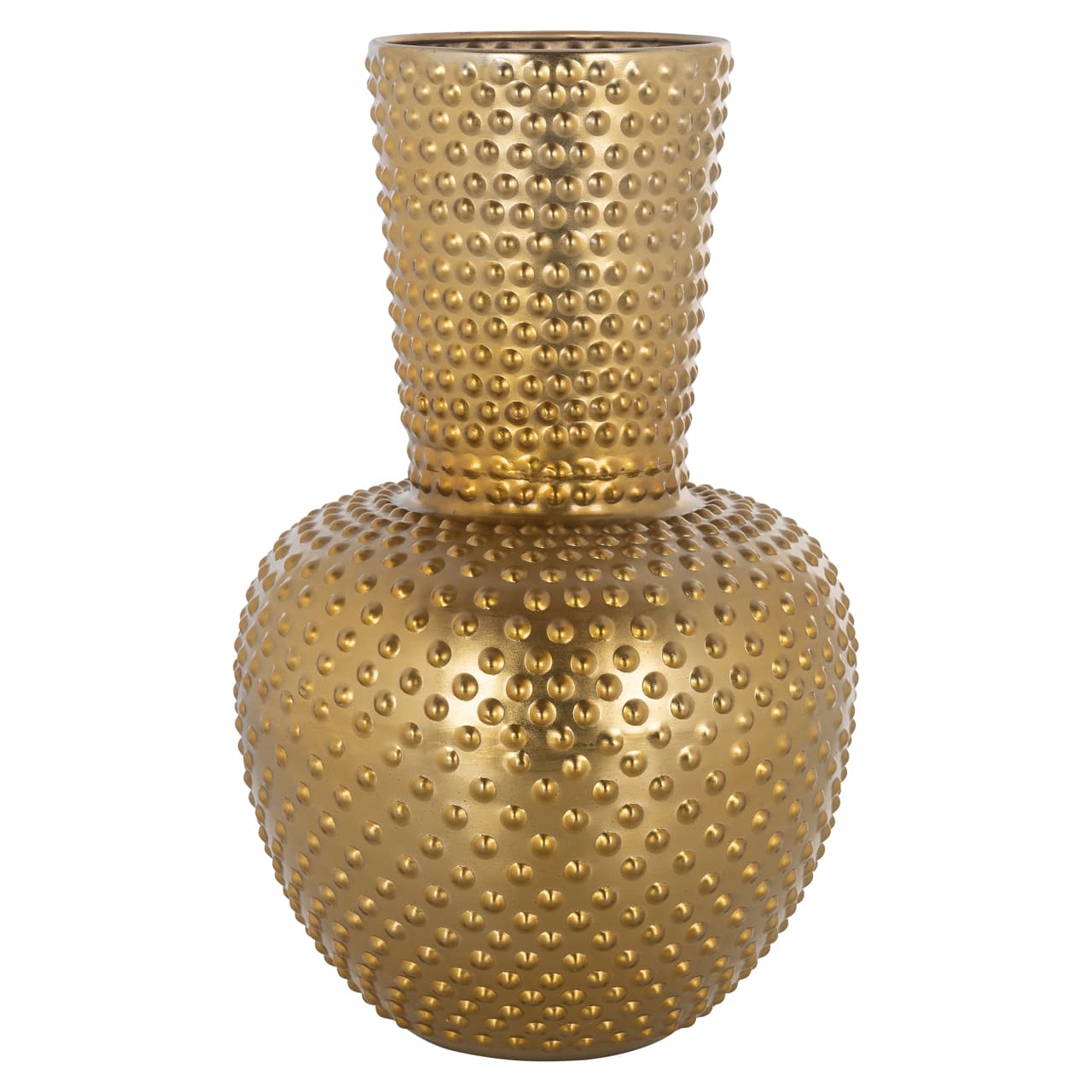 Vaas Nola goud met noppenstructuur 41 cm