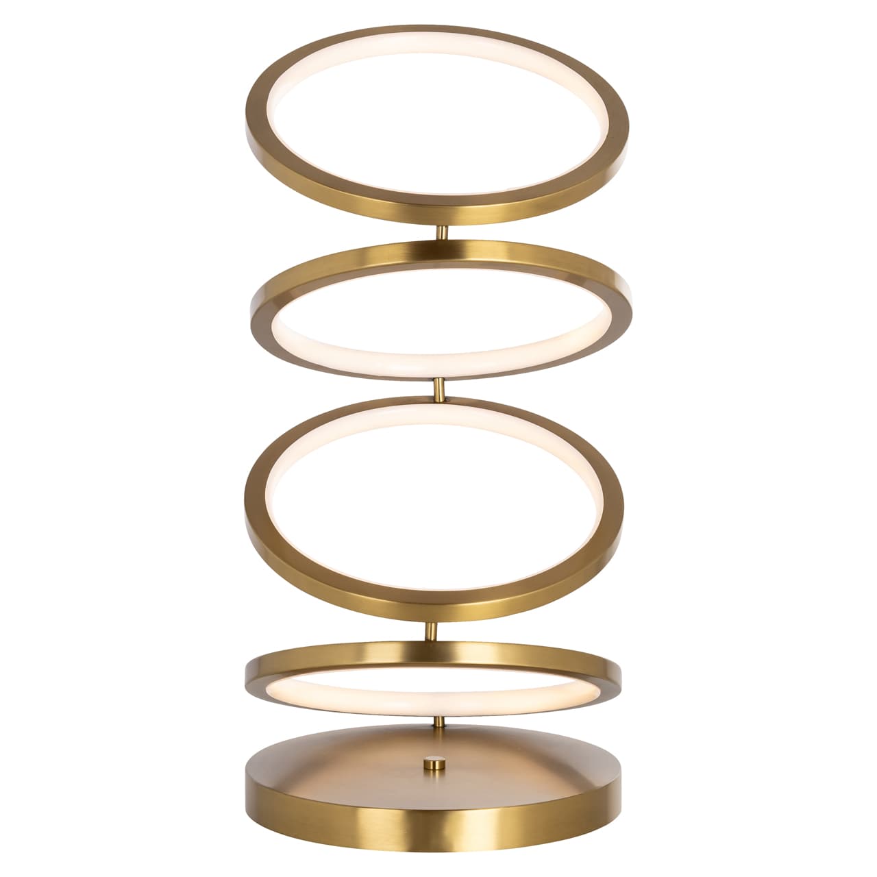 Tafellamp Jaimin brushed gold met 4 ringen van staal 53 cm