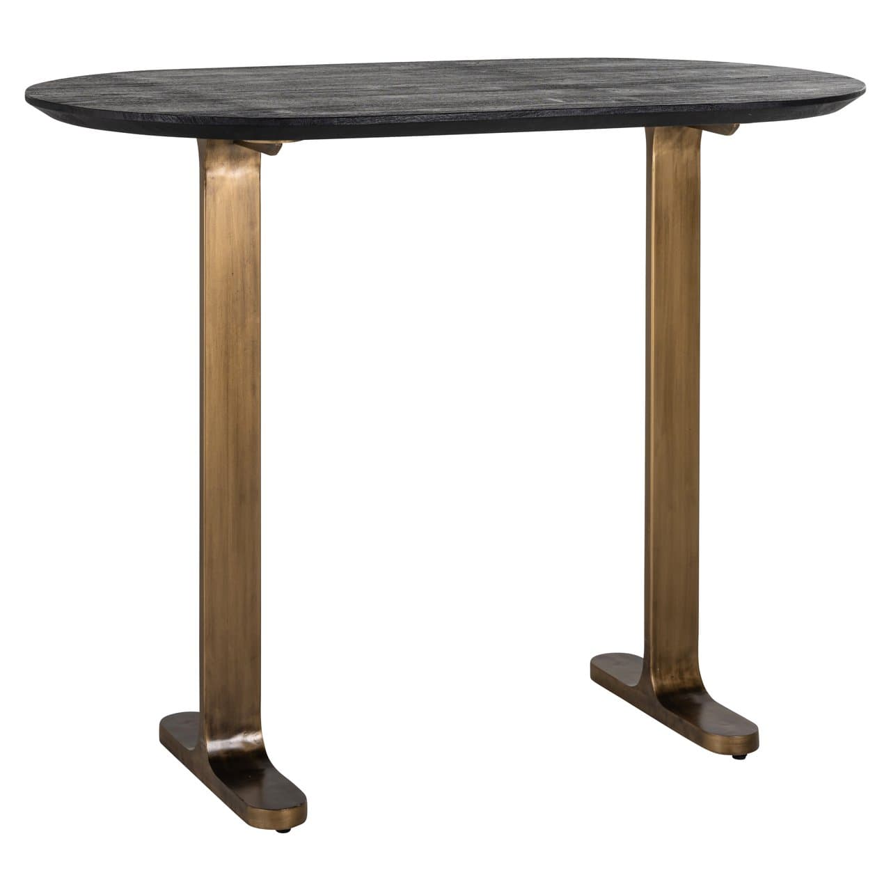 Bartafel Revelin ovaal mangohout zwart/goud 140 cm