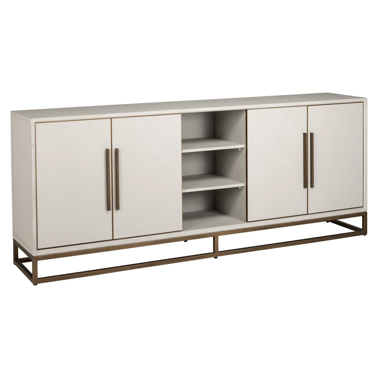 Dressoir Whitebone verona grey eiken fineer met koperkleurig ijzer