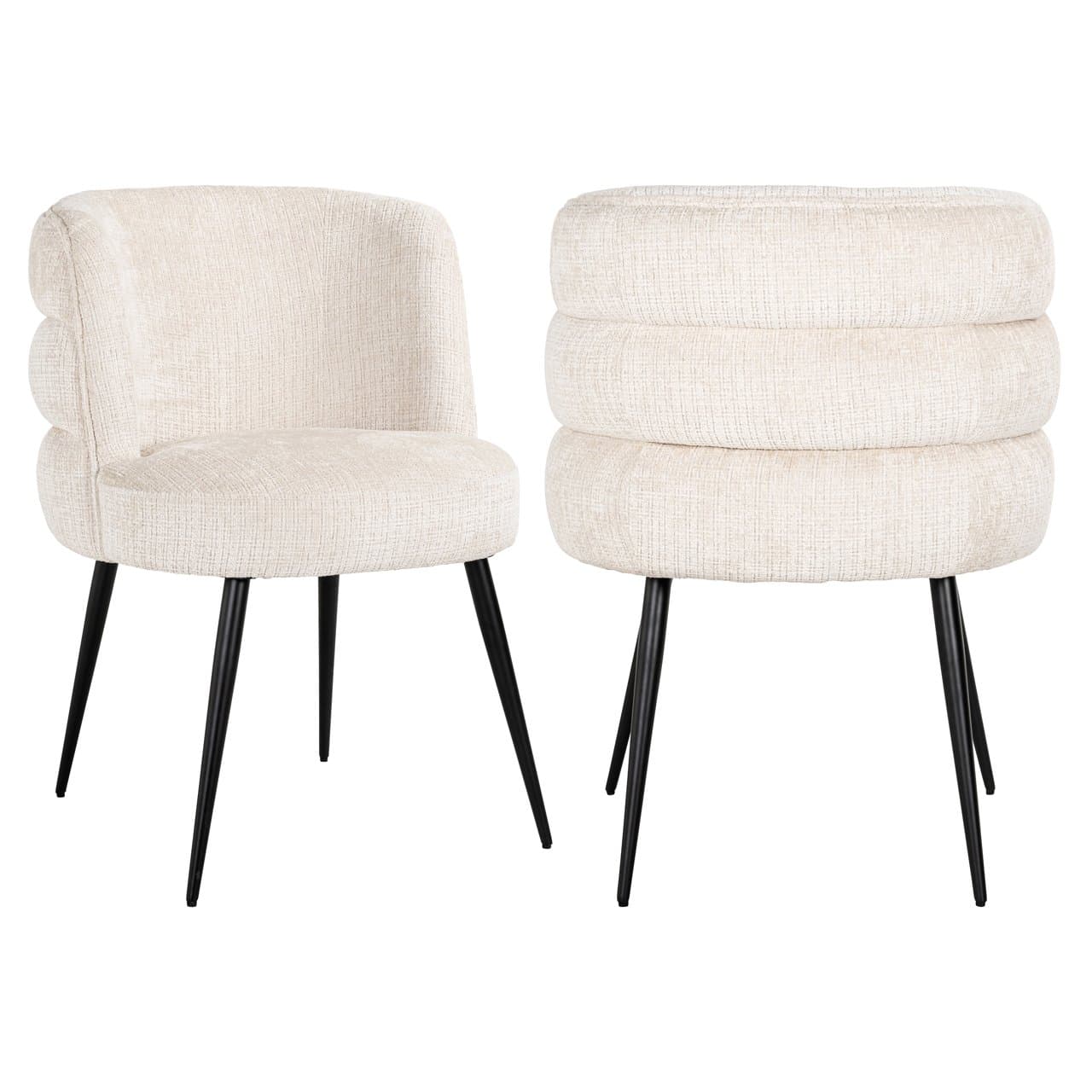 Eetkamerstoel Stella niagara beige chenille 83 cm