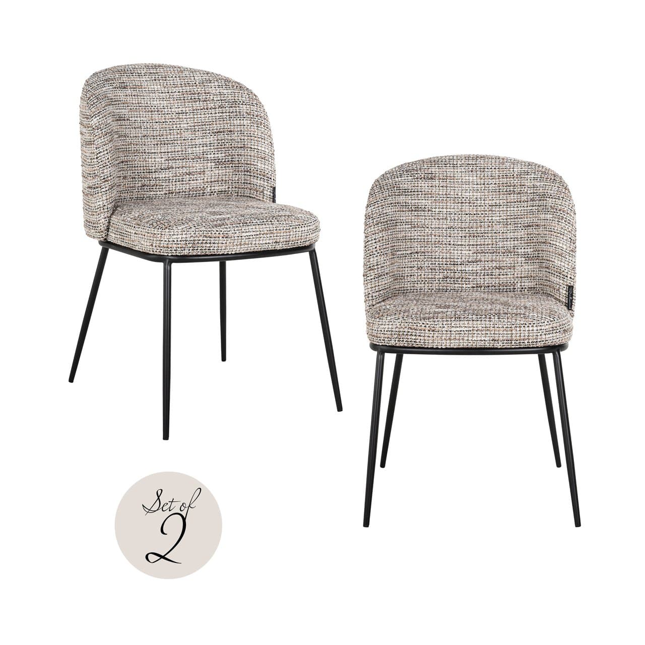 Eetkamerstoel Elvi trendy nature set van 2 – brandvertragend