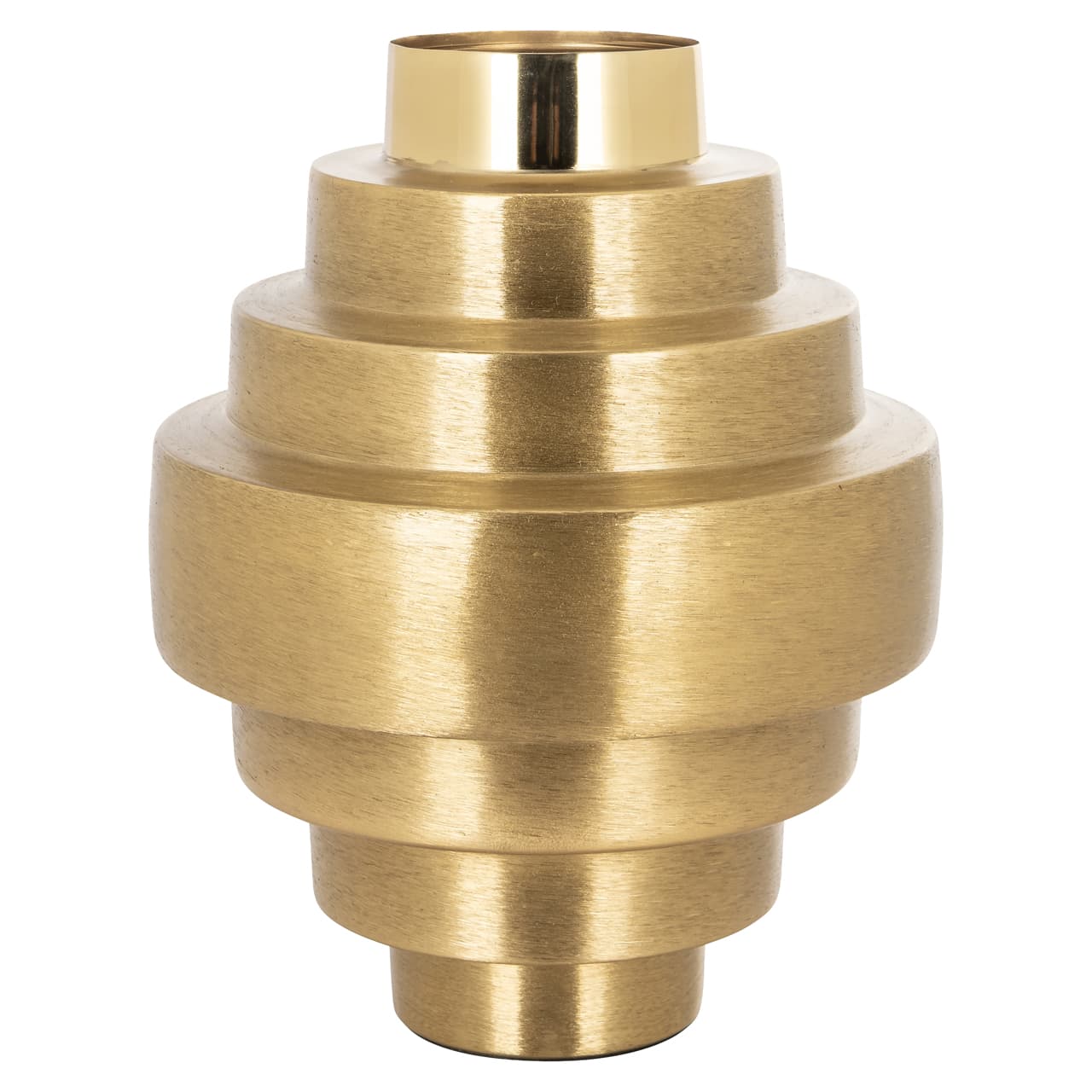 Vaas Akelei goud - metalen vaas met getrapt ontwerp 31 cm