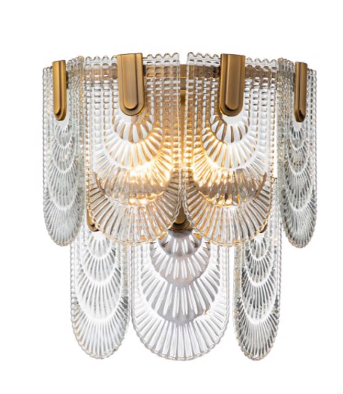 Wandlamp Sem gold met glazen elementen en gouden details