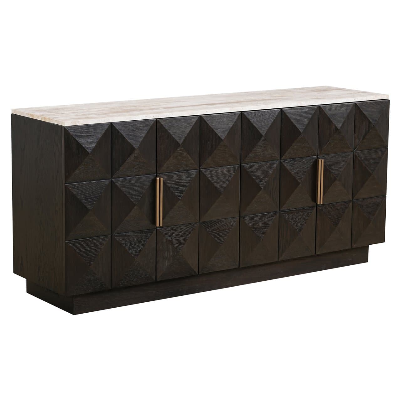 Dressoir Claremont bruin eiken met travertine blad 170 cm