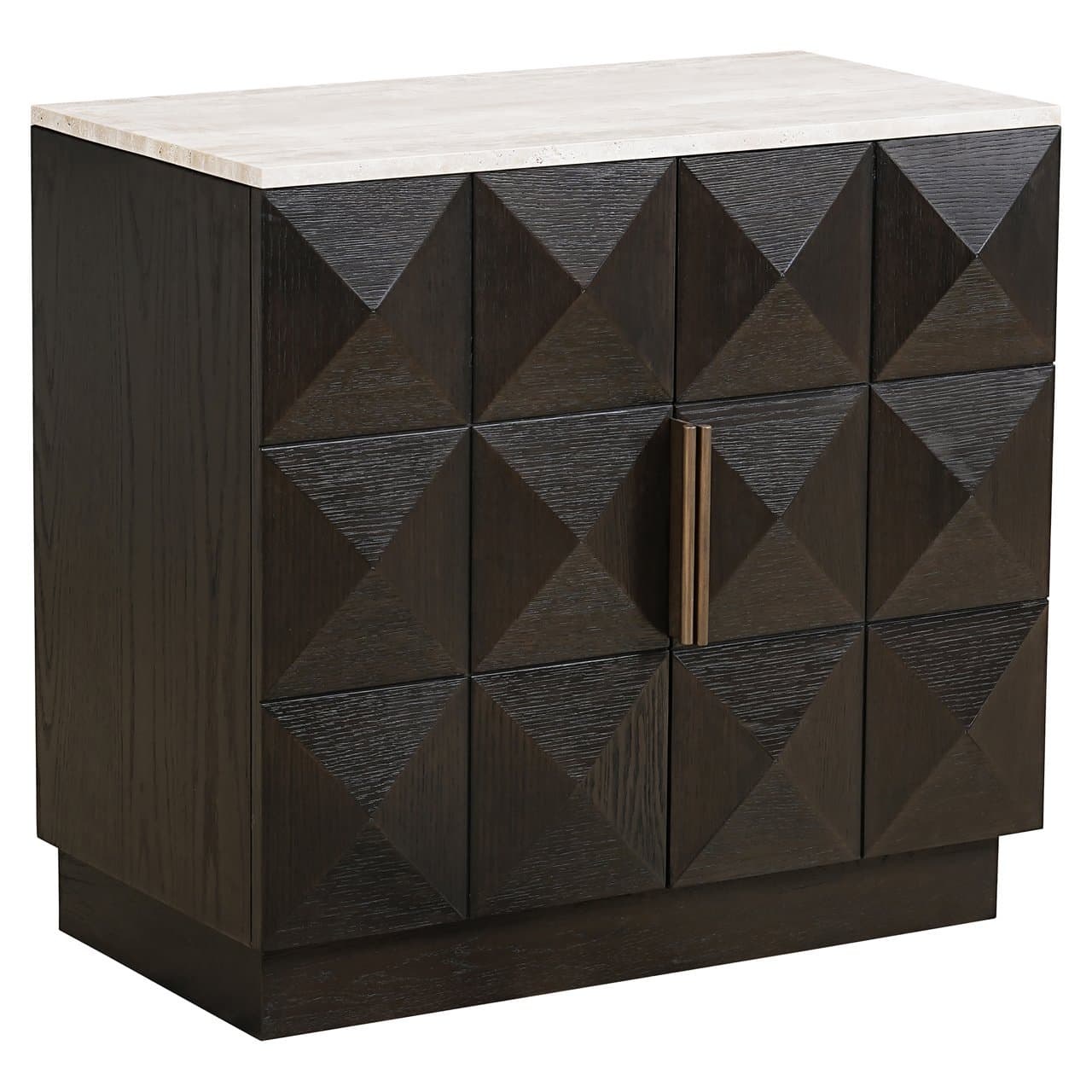 Dressoir Claremont brown met travertine blad en 2 deuren