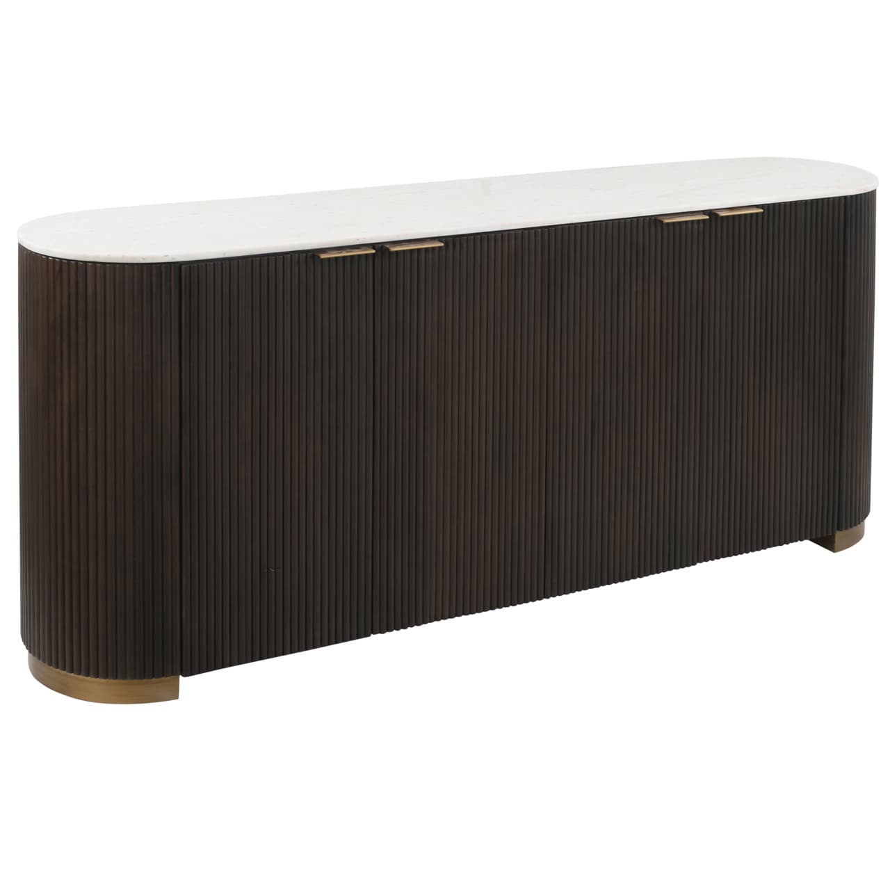 Dressoir Mayfield mangohout met marmeren blad 180 cm