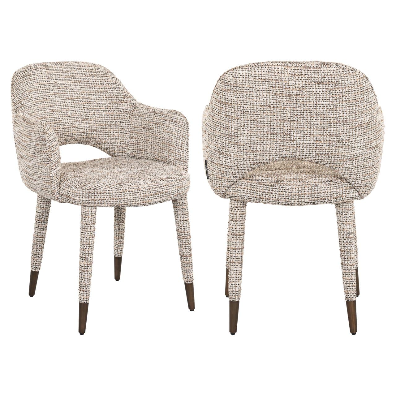 Eetkamerstoel Donnatella trendy nature met armleuningen 83 cm