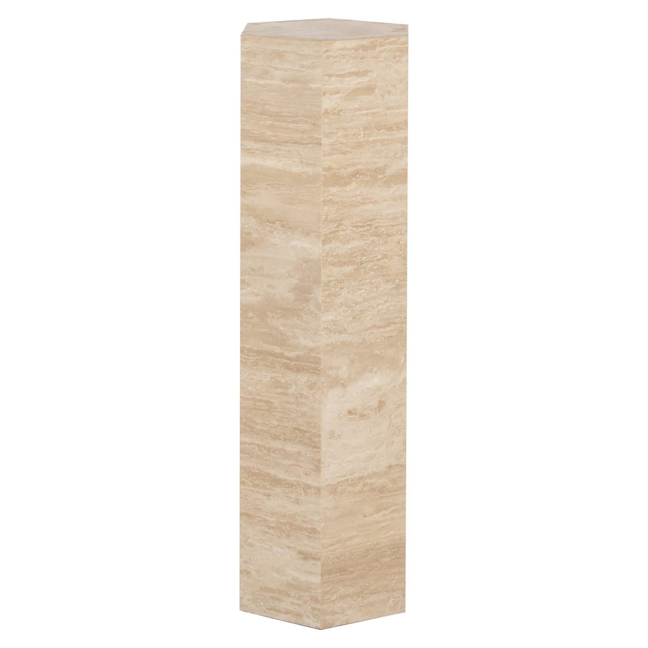 Pilaar Vespin travertijn beige hexagonaal 90 cm