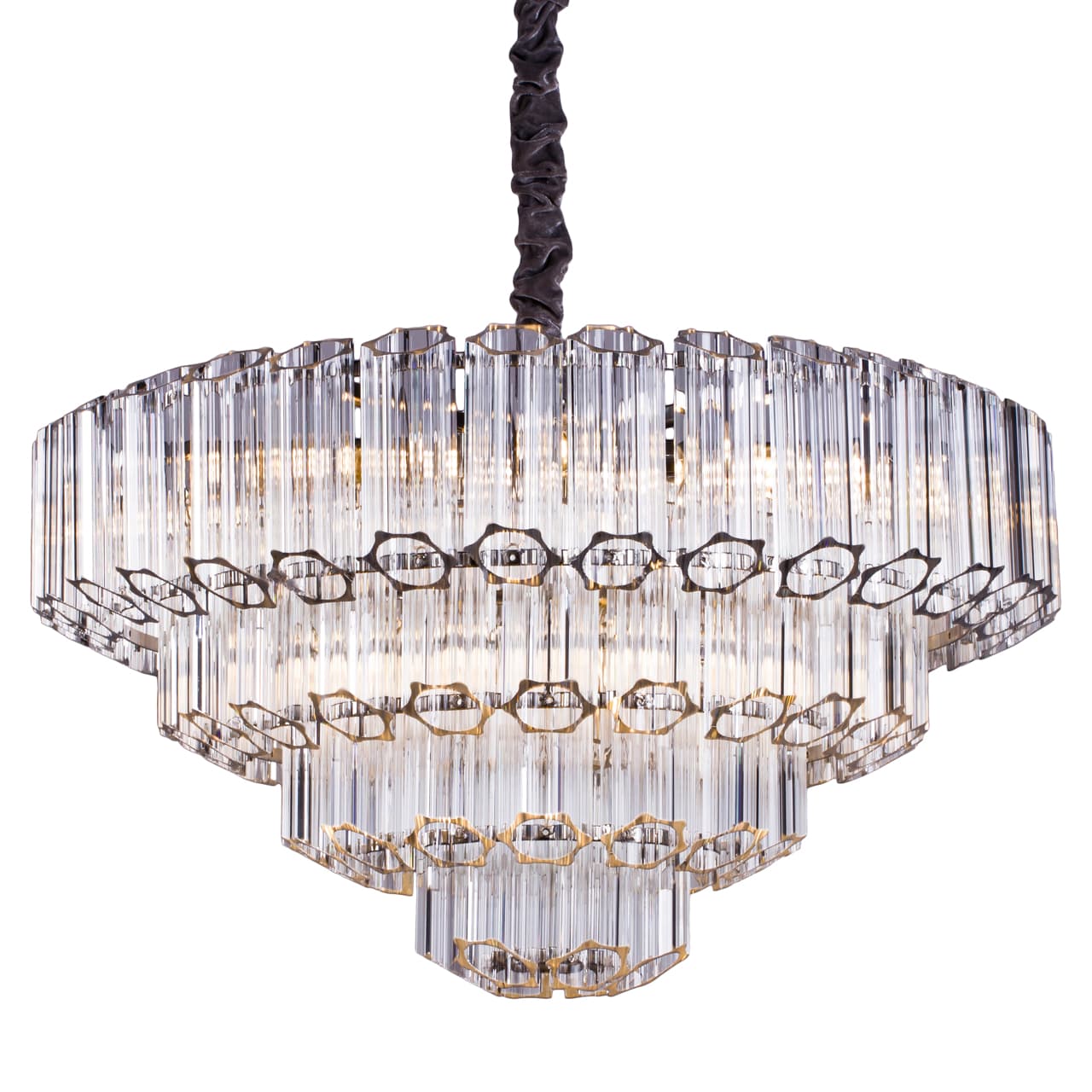 Hanglamp Bece chrome 5-laags kristalglas kroonluchter 67 cm