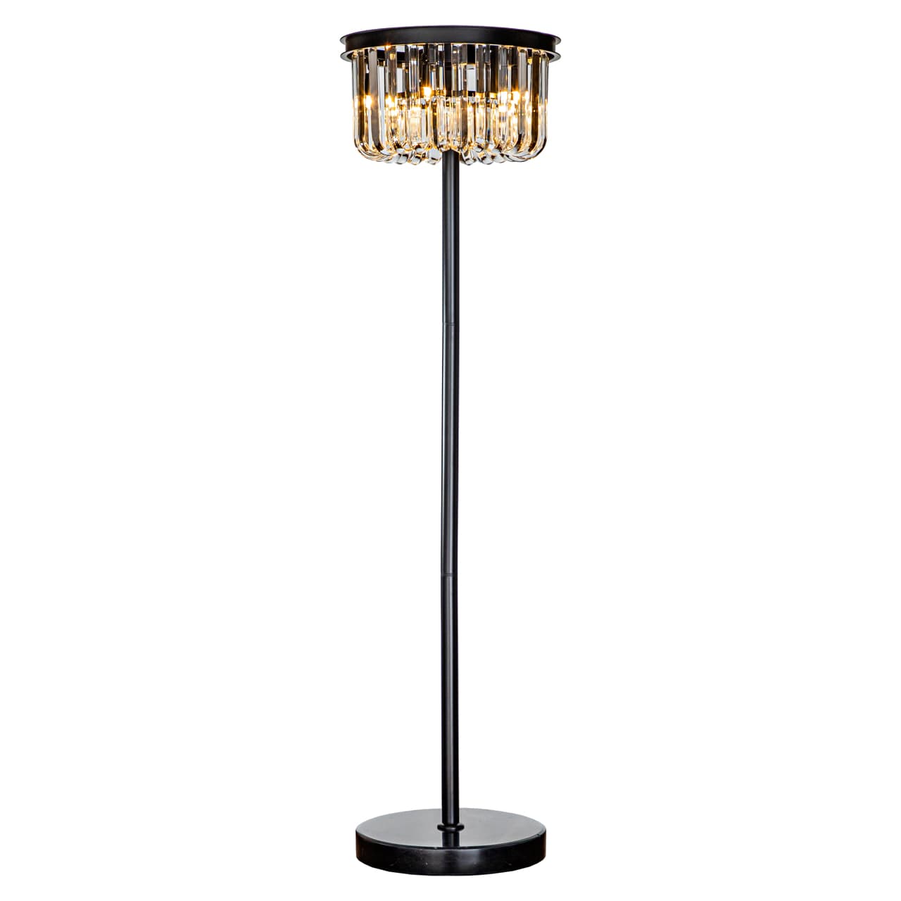 Vloerlamp Dagmar black met kristalglas kap 150 cm