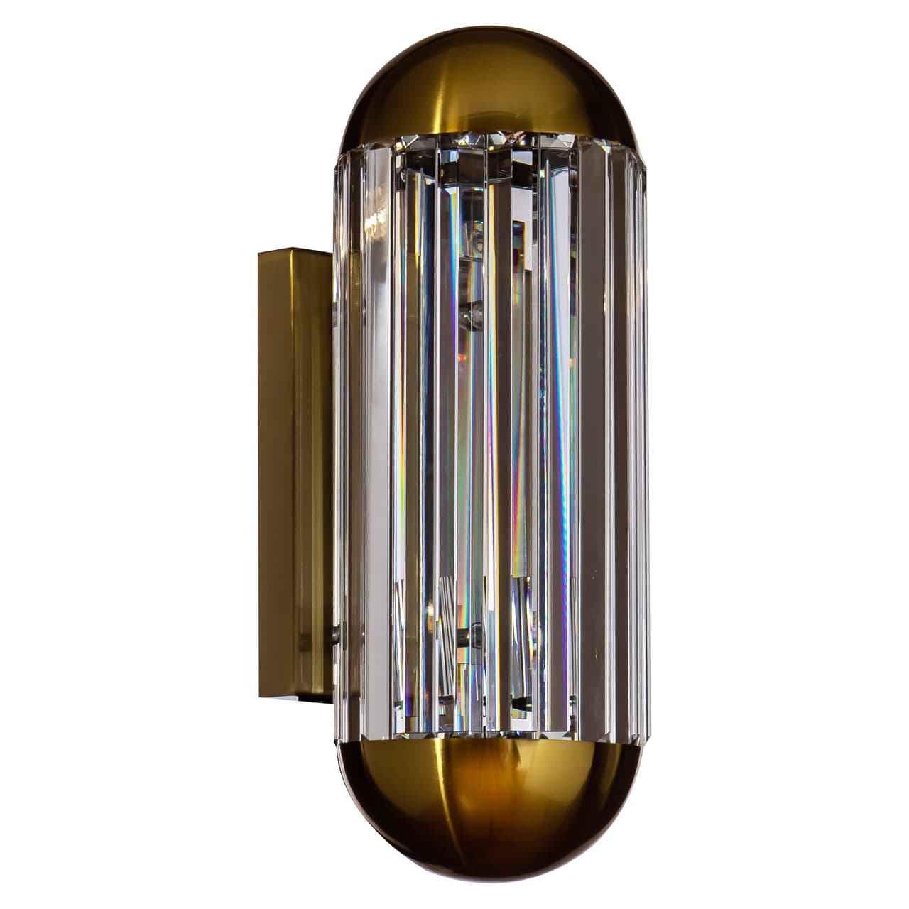 Wandlamp Anya bronze met kristallen glazen panelen 41 cm