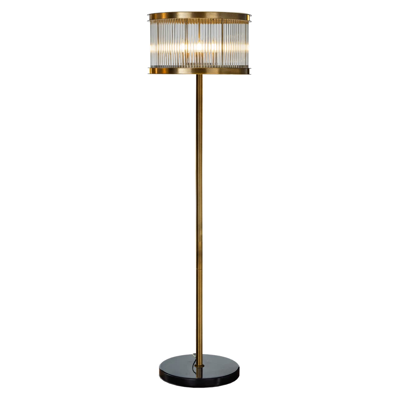 Vloerlamp Nadine bronze met glazen kap en marmeren voet 180 cm
