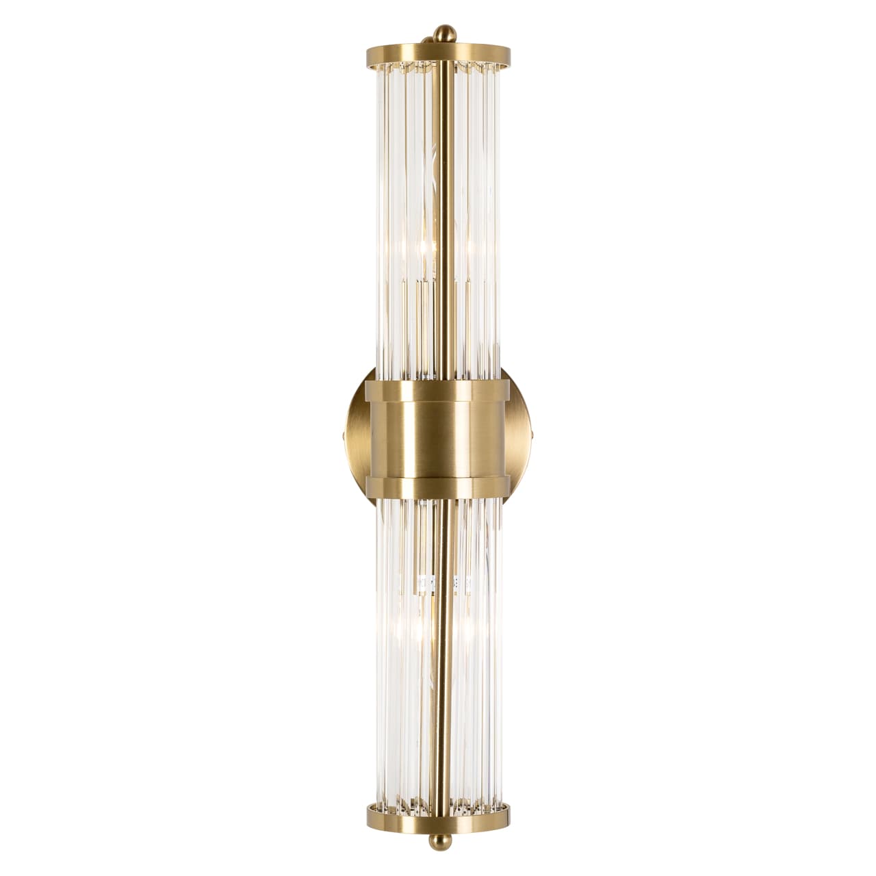 Wandlamp Lyan brushed gold met glazen buizen 50 cm
