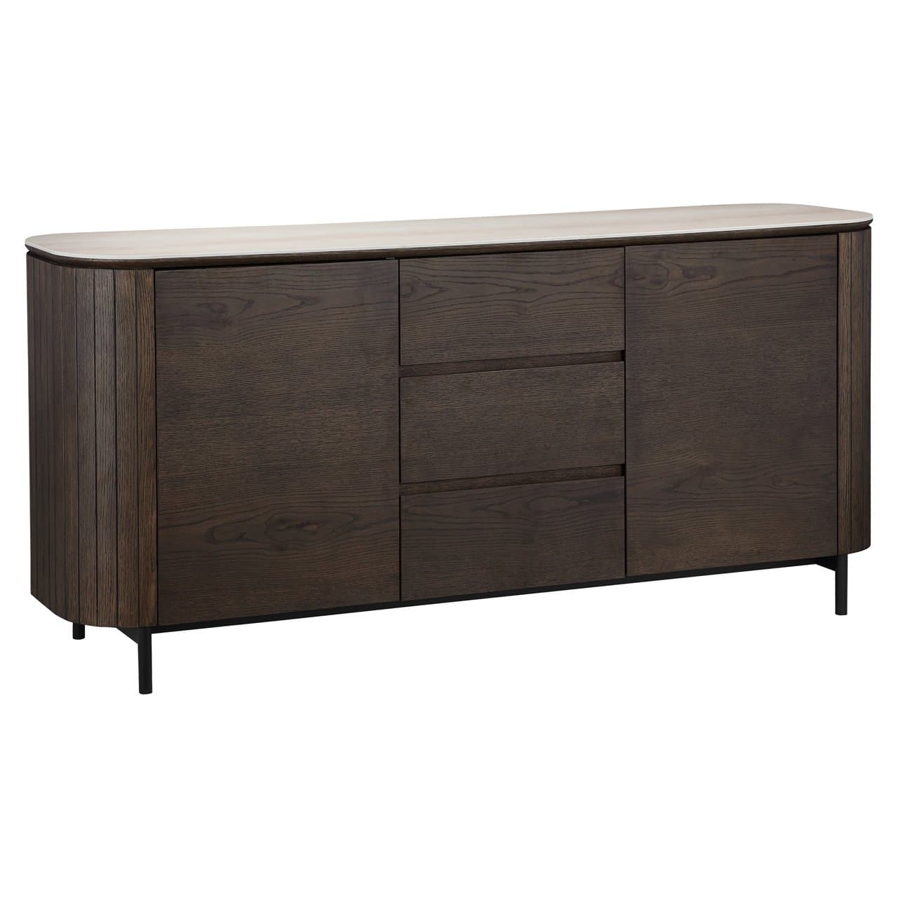 Dressoir Ritz brown eikenfineer met keramisch blad 179,5 cm