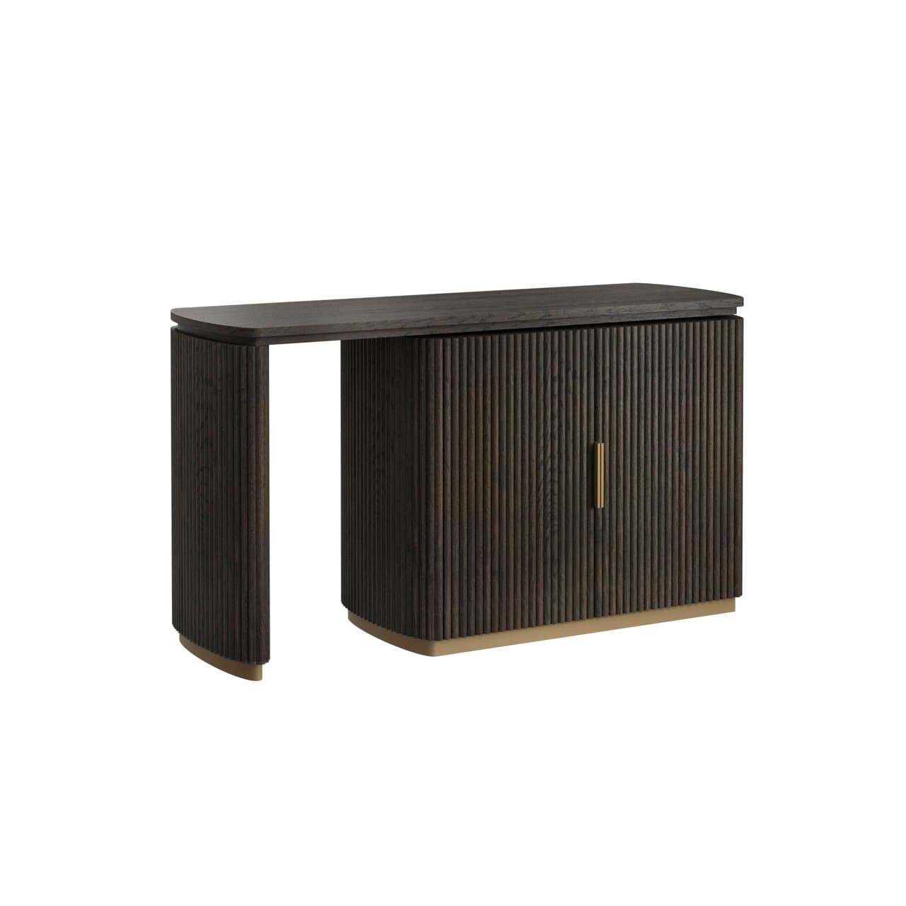 Bureau Cambon dark coffee met geribbeld eiken en draaibaar blad