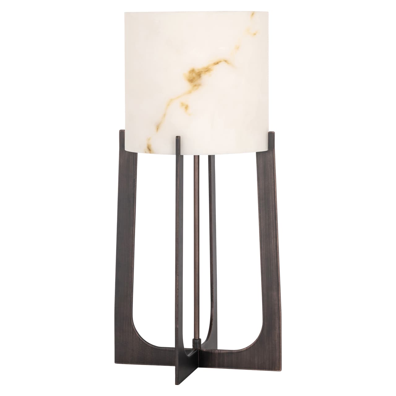 Tafellamp Loura bronze met faux marmer kap 57 cm