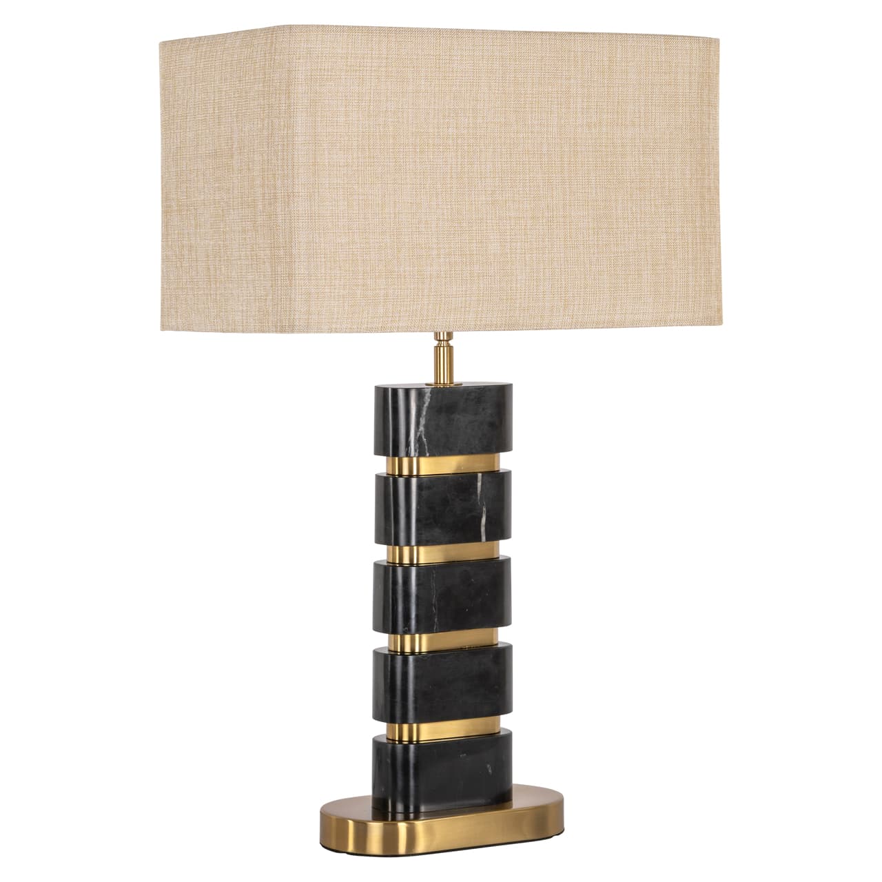 Tafellamp Levina zwart marmer met gouden details 64 cm